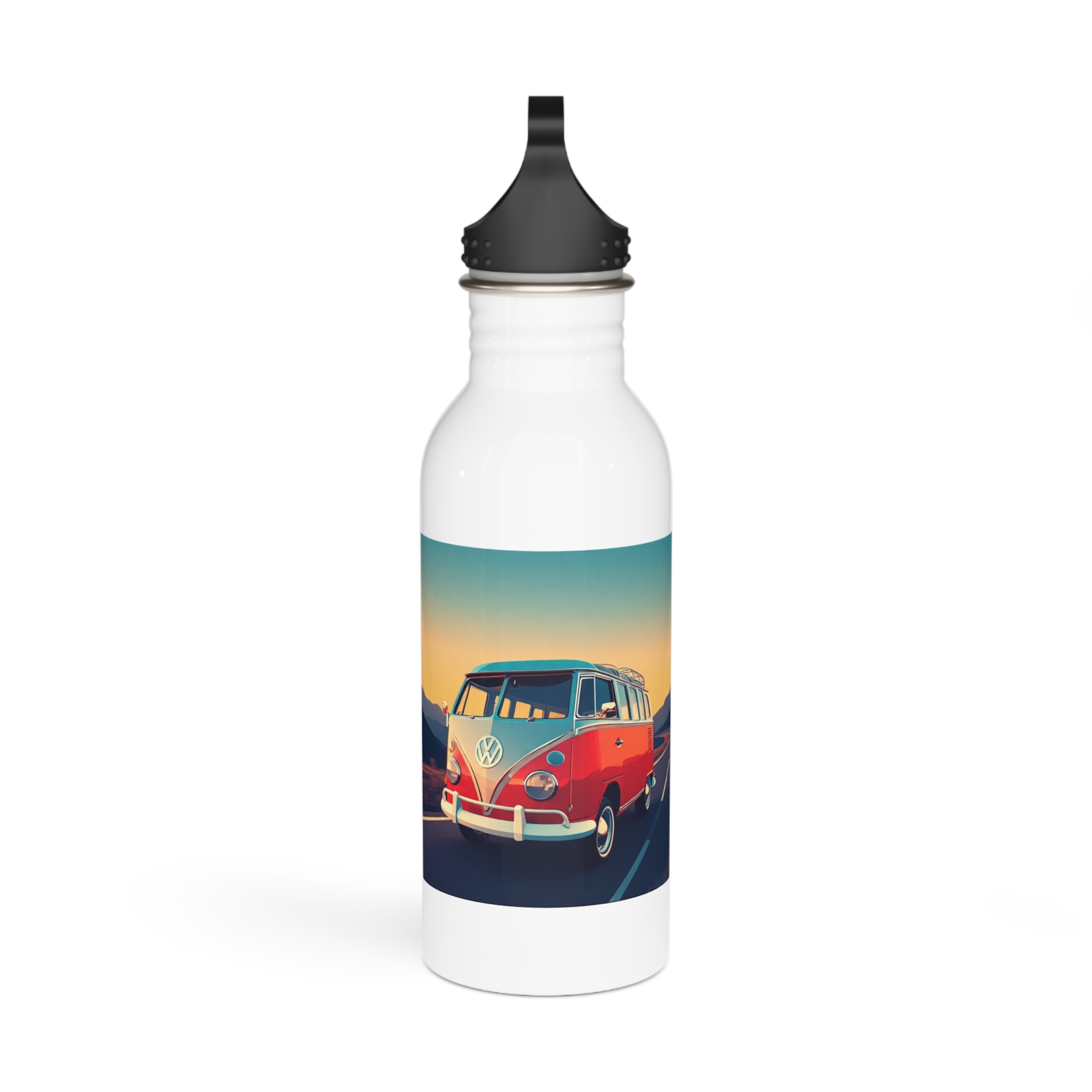 20oz Stainless Steel Water Bottle – VW Bus Print, Road Trip Ready
