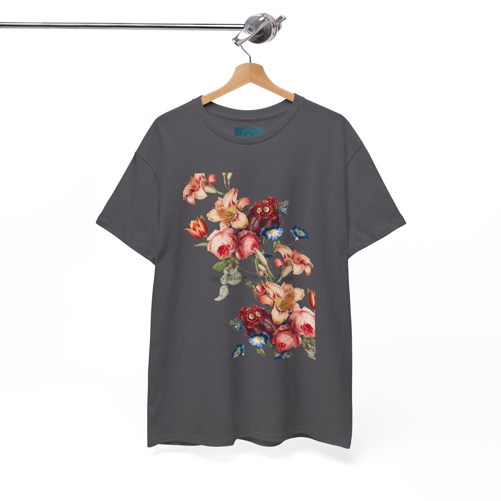 Floral 'Garden Happy Place' Unisex T-Shirt – Cute Vintage Graphic Tee