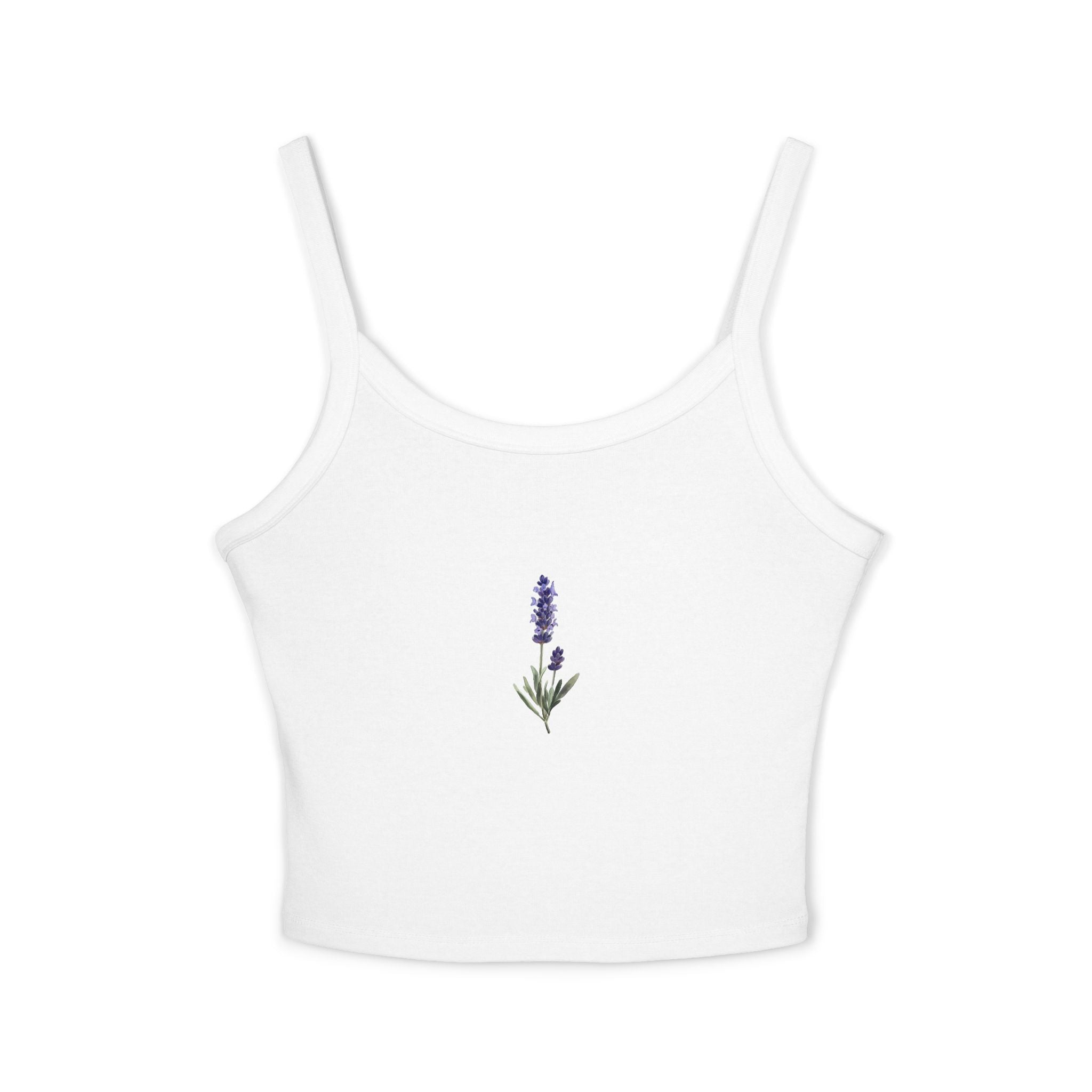 Boho Lavender Floral Tank – Women’s Spaghetti Strap Summer Top