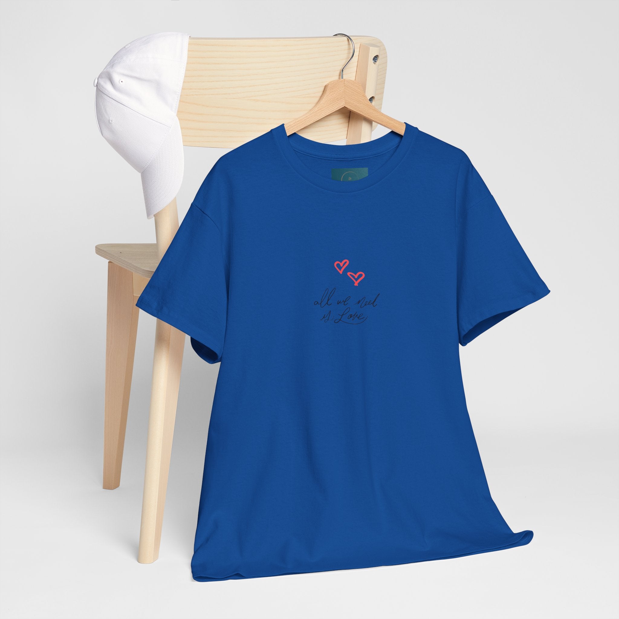 'All We Need Is Love' T-Shirt - Cute Heart Design. Peaceful & Meaningful Casual Tee
