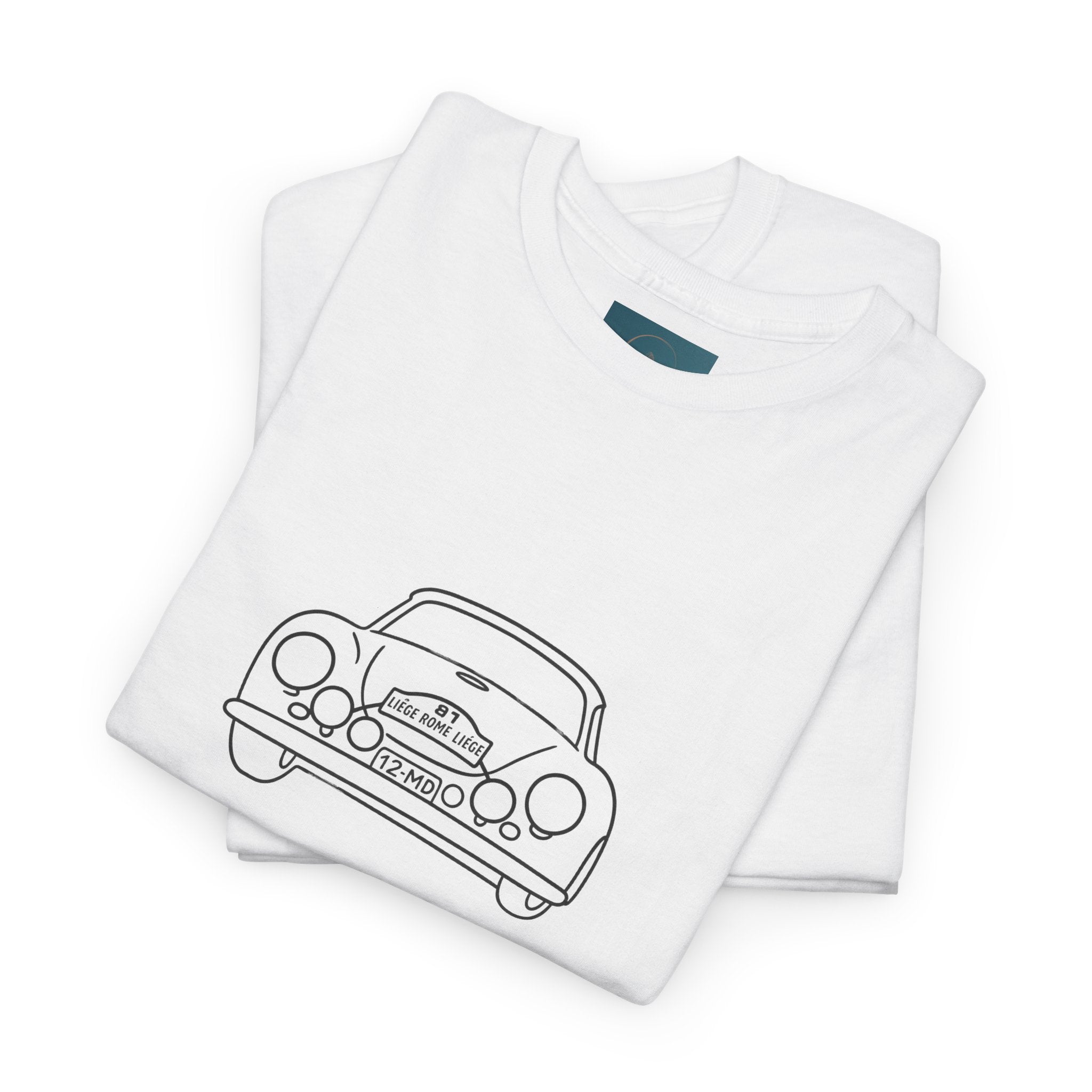 Vintage Porsche 356 Outline Tee — Minimalist Classic Car Graphic T-Shirt