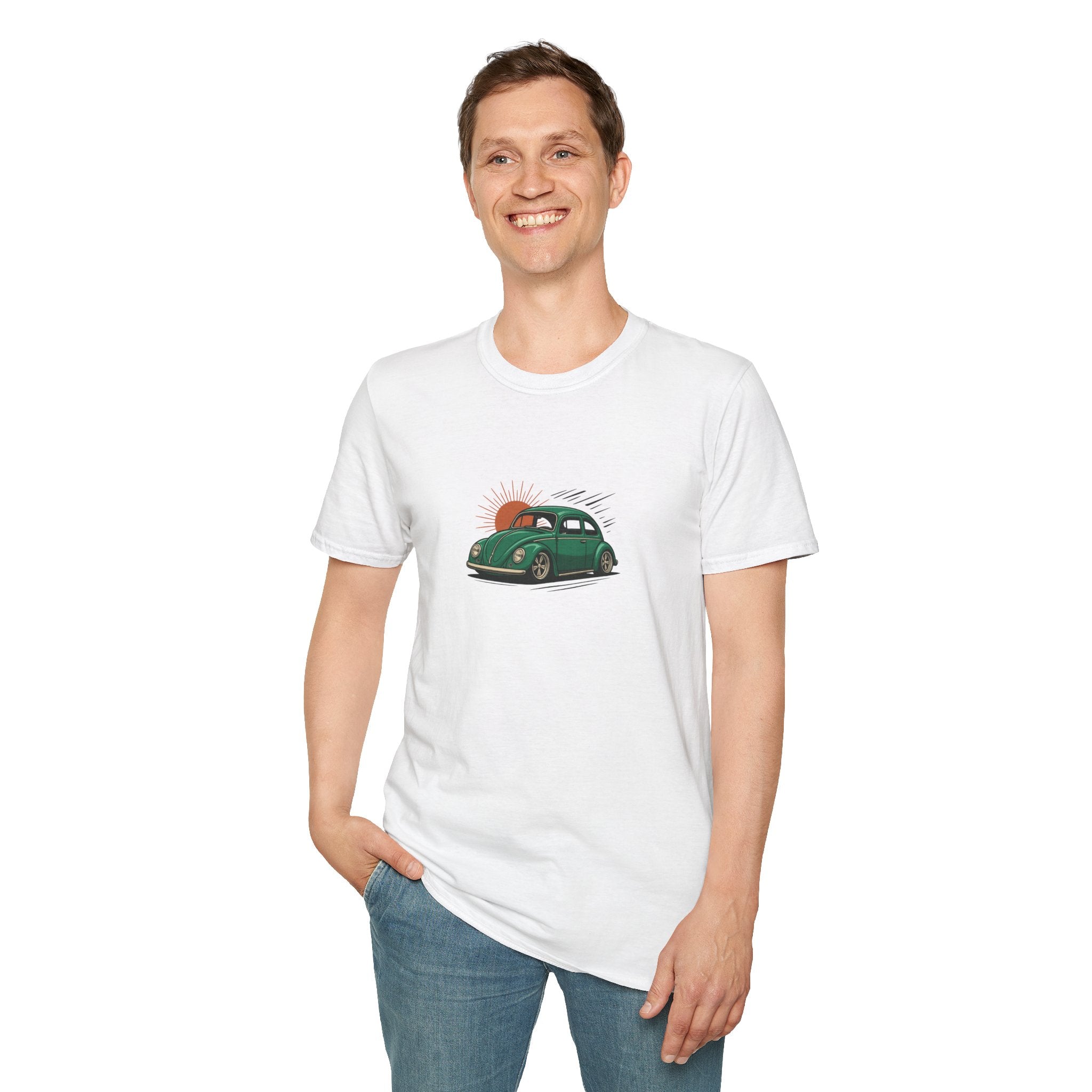 Cal-Look VW Beetle Sunset T-Shirt – Retro Unisex Summer Tee