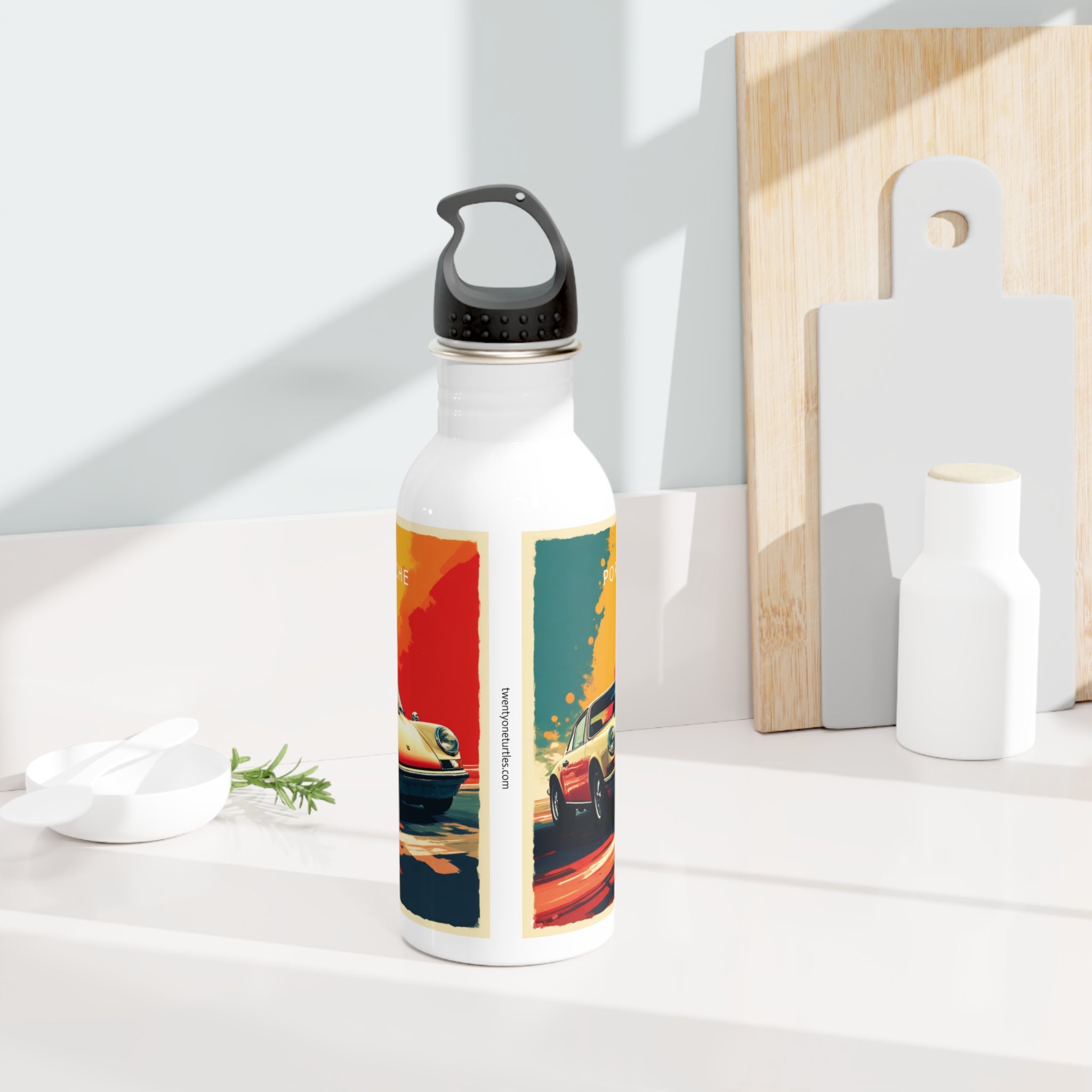 Retro Porsche 911 Graphic Bottle – 20 oz Double‑Wall Stainless Steel