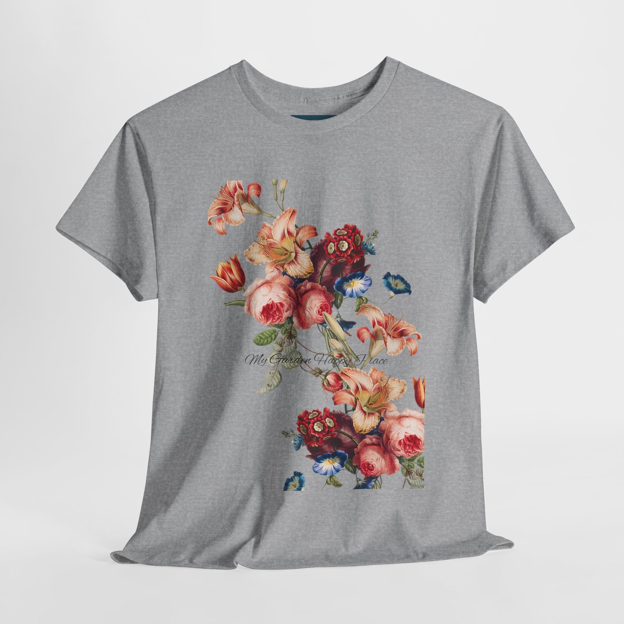 Floral 'Garden Happy Place' Unisex T-Shirt – Cute Vintage Graphic Tee