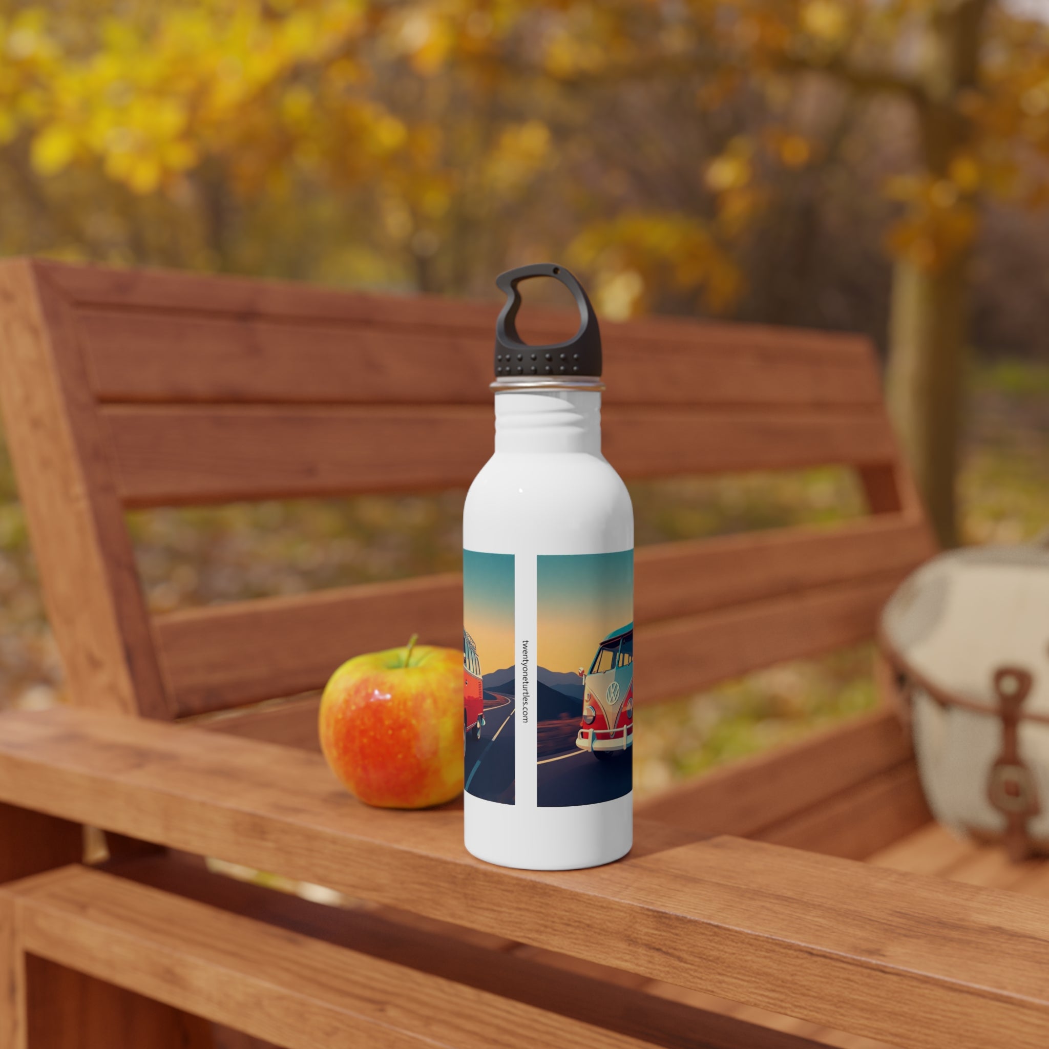 20oz Stainless Steel Water Bottle – VW Bus Print, Road Trip Ready