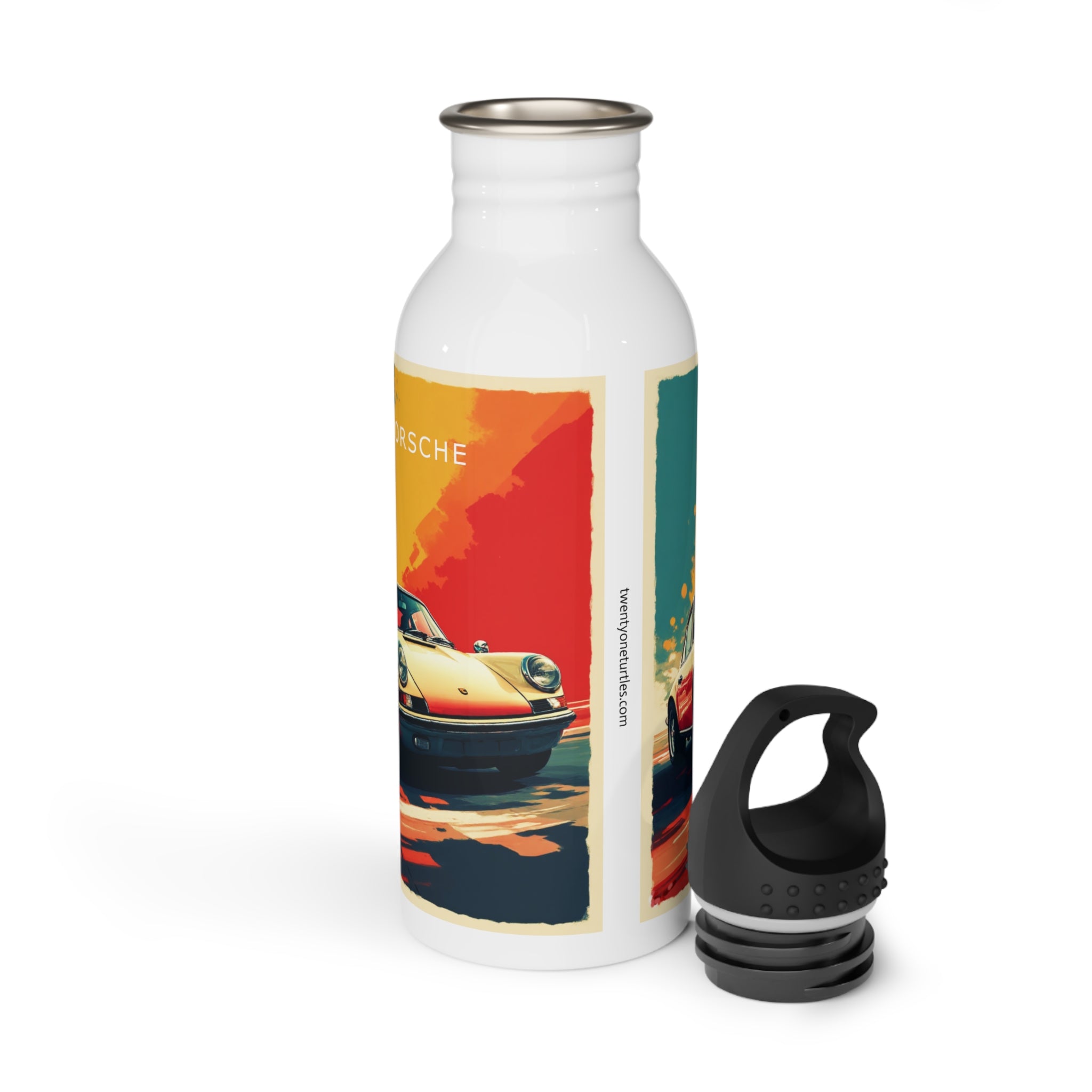 Retro Porsche 911 Graphic Bottle – 20 oz Double‑Wall Stainless Steel