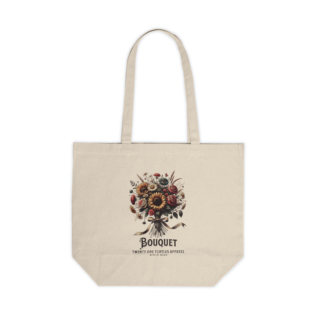 Chic Floral Canvas Tote Bag – Two-in-one style, different floral prints on each side