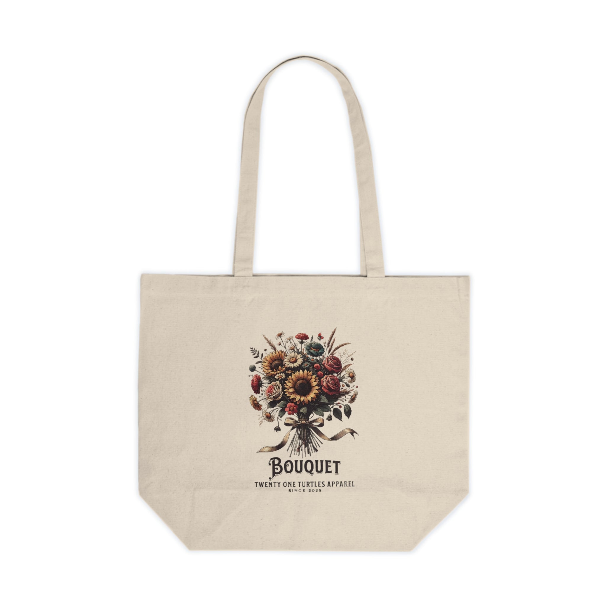 Chic Floral Canvas Tote Bag – Two-in-one style, different floral prints on each side