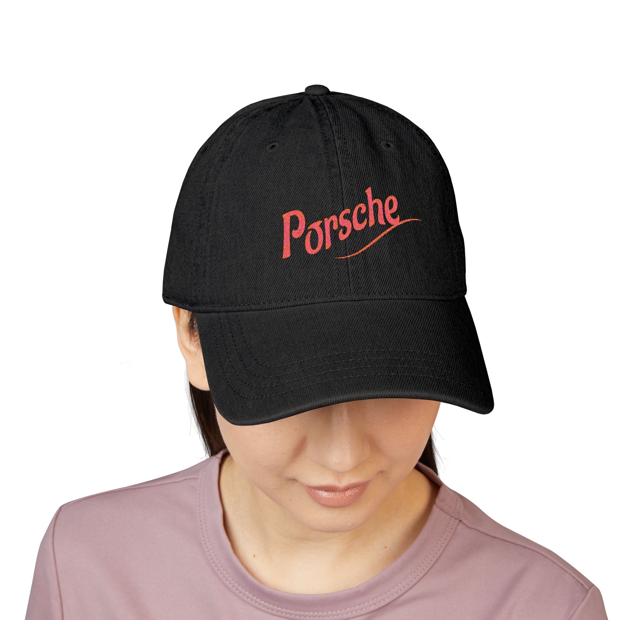 Porsche Logo Denim Hat – Embroidered Classic Cap for Car Lovers