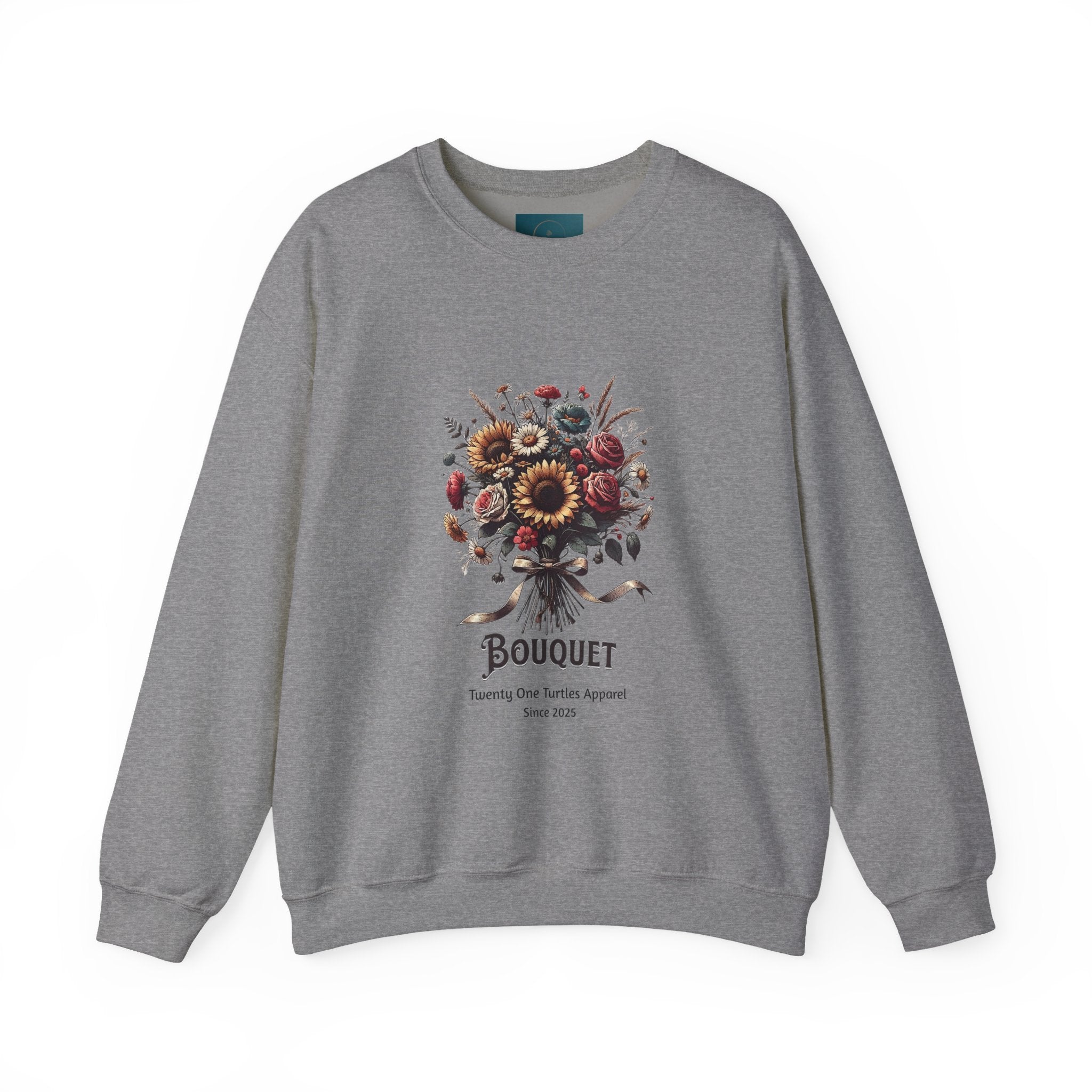 Floral Bouquet Crewneck Sweatshirt – Cozy Gift for Her, Boho Style