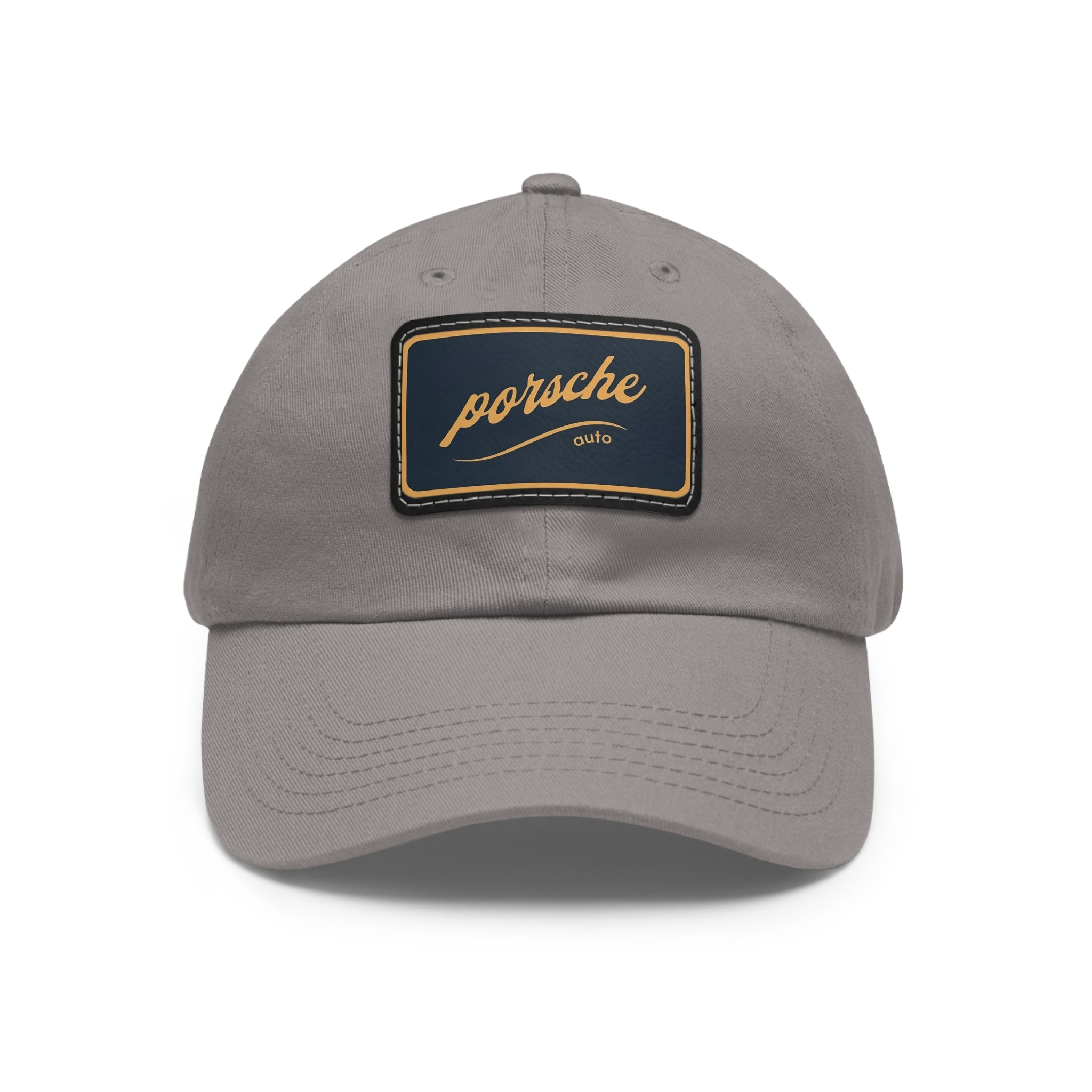 Porsche Logo Chino Twill Cap – Leather Patch Casual Hat for Car Lovers