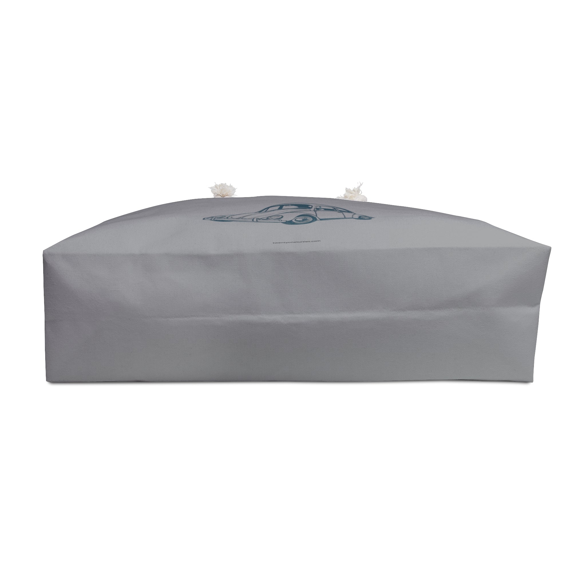 Gray rectangular object with a brand logo on a white background