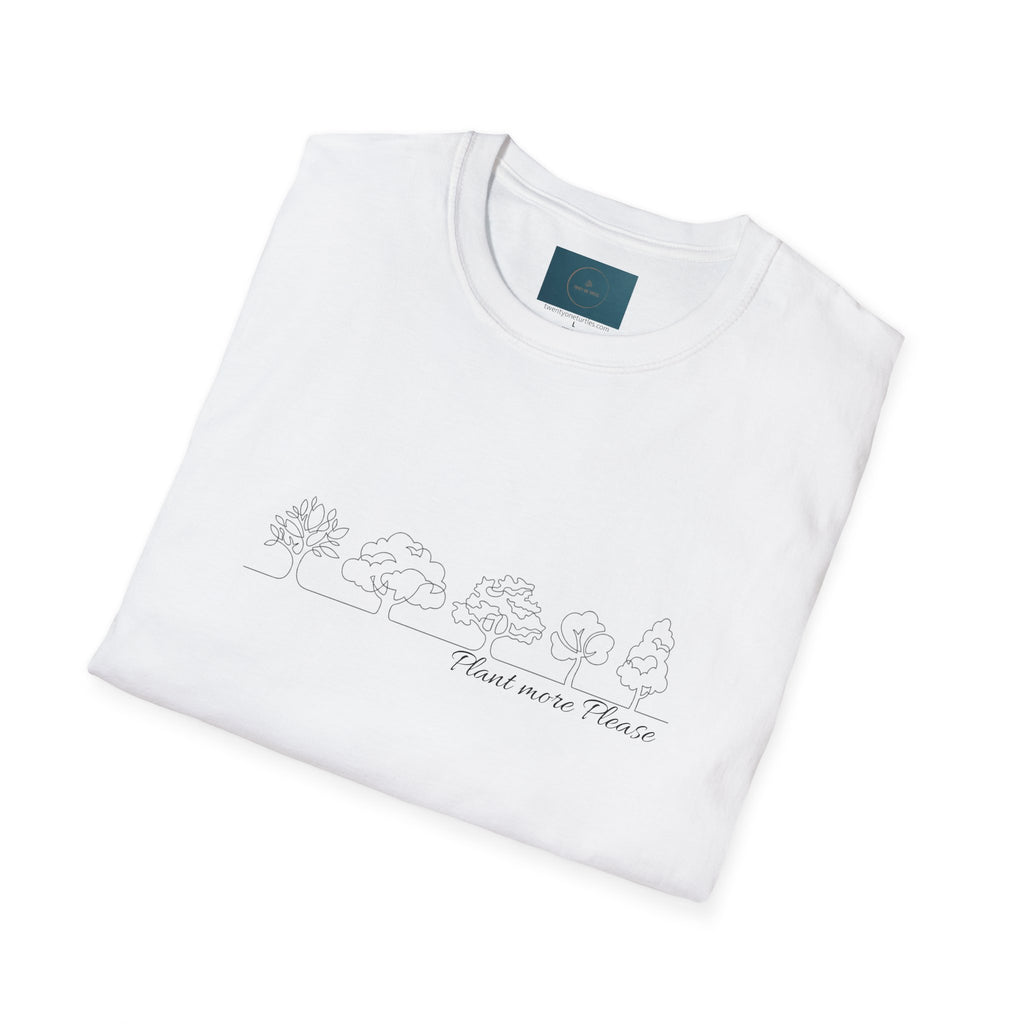Plant More Trees T-Shirt – Cute Unisex Nature Tee, line drawing print