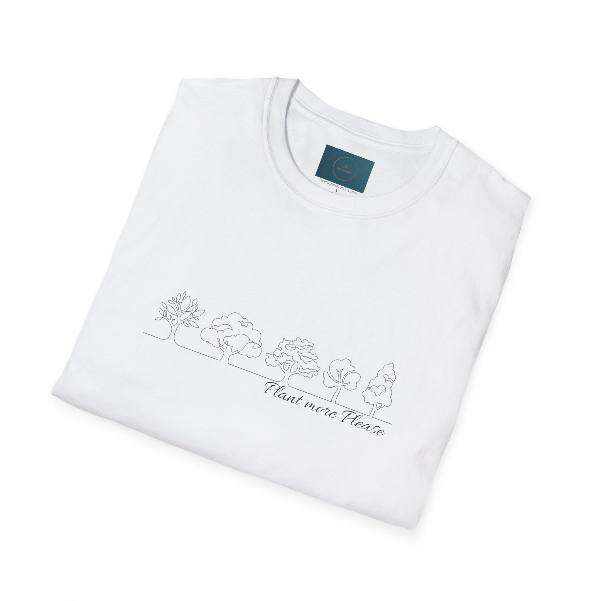 Plant More Trees T-Shirt – Cute Unisex Nature Tee, line drawing print