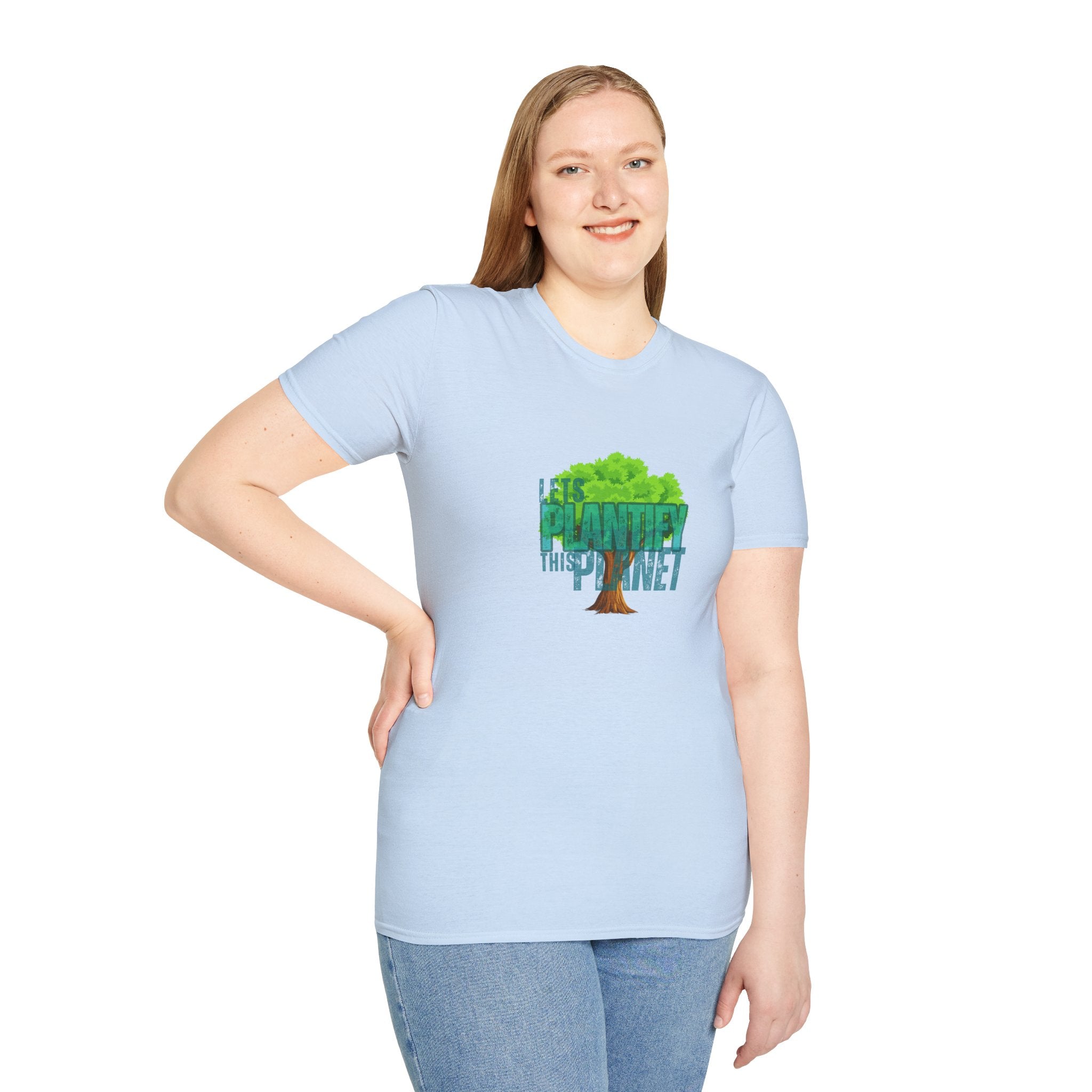 "Let's Plantify This Planet" Tree T-Shirt 🌳 | Unisex Cotton Tee for Nature & Garden Lovers
