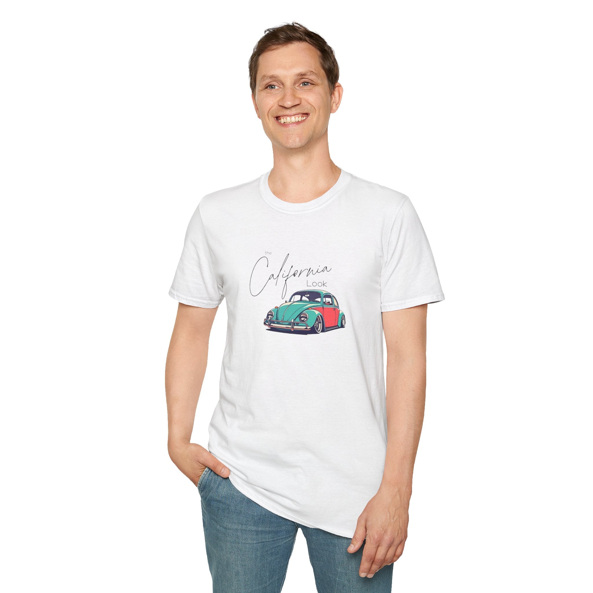 California Look VW Car Tee – Unisex Softstyle T-Shirt, Vintage style T-shirt