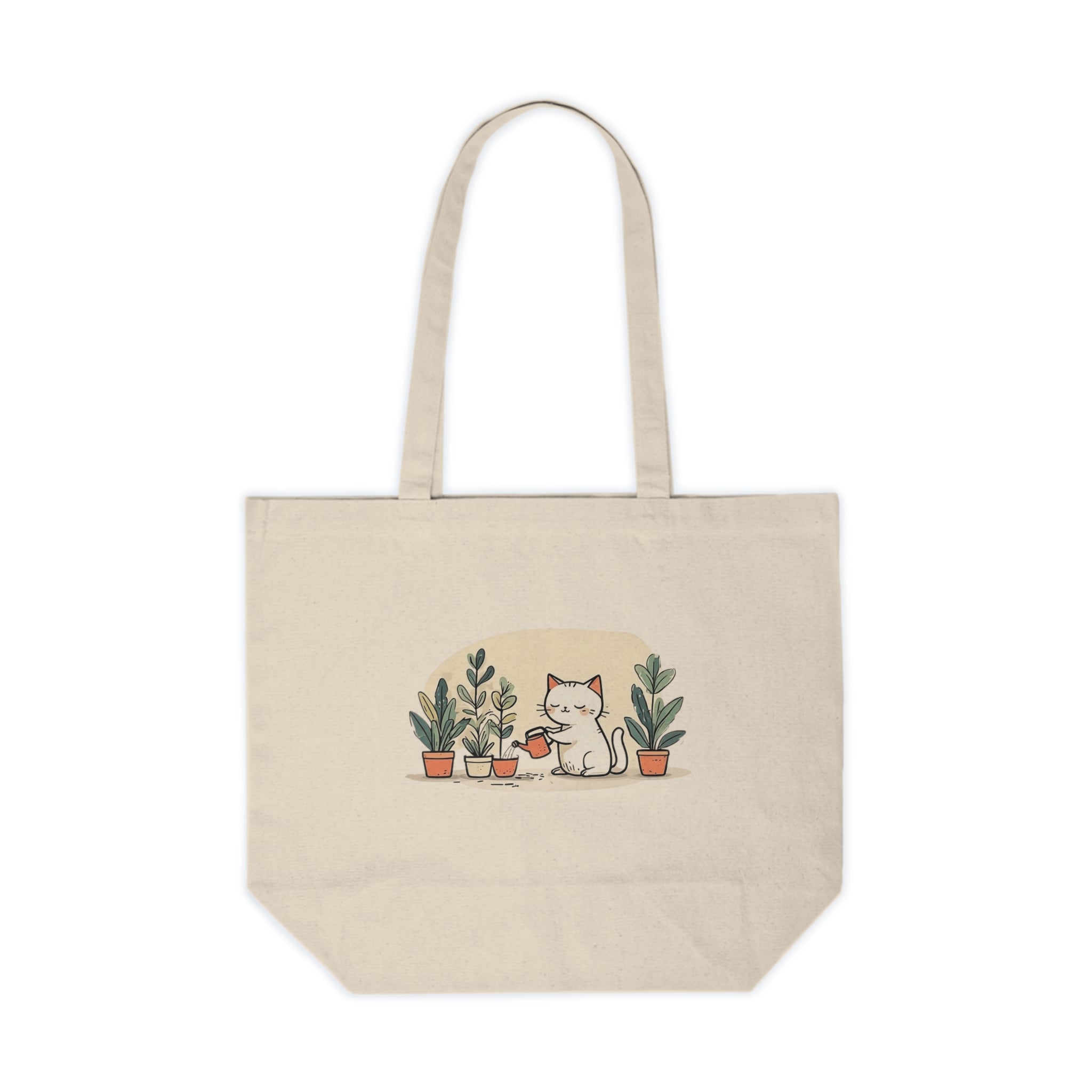 Cat Watering Plants Canvas Tote – for Garden & Pet Lovers