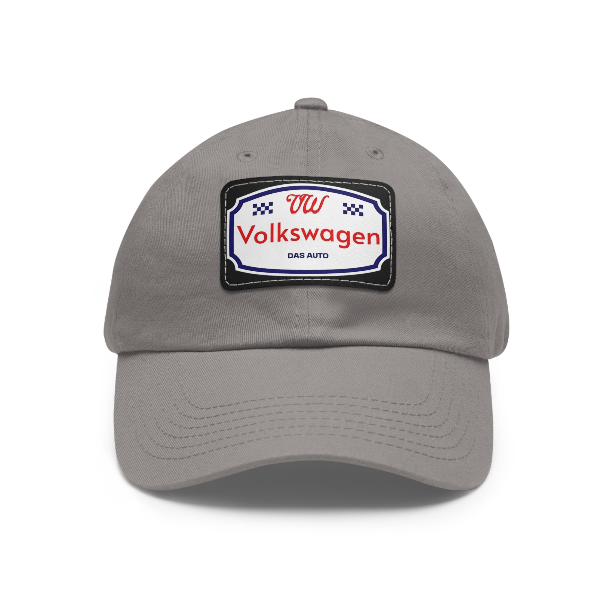 VW Logo Chino Twill Cap – Leather Patch Hat for Car Lovers