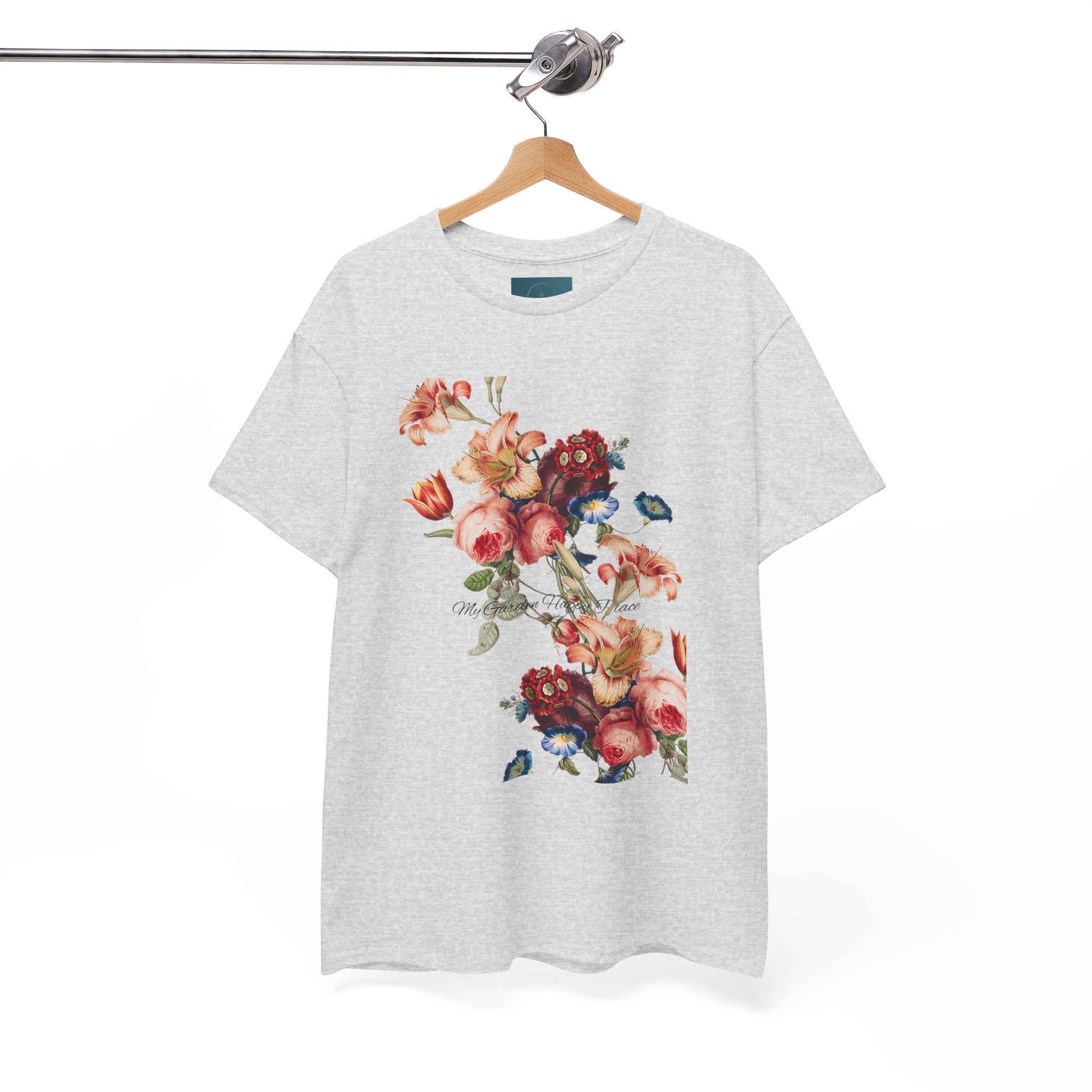 Floral 'Garden Happy Place' Unisex T-Shirt – Cute Vintage Graphic Tee