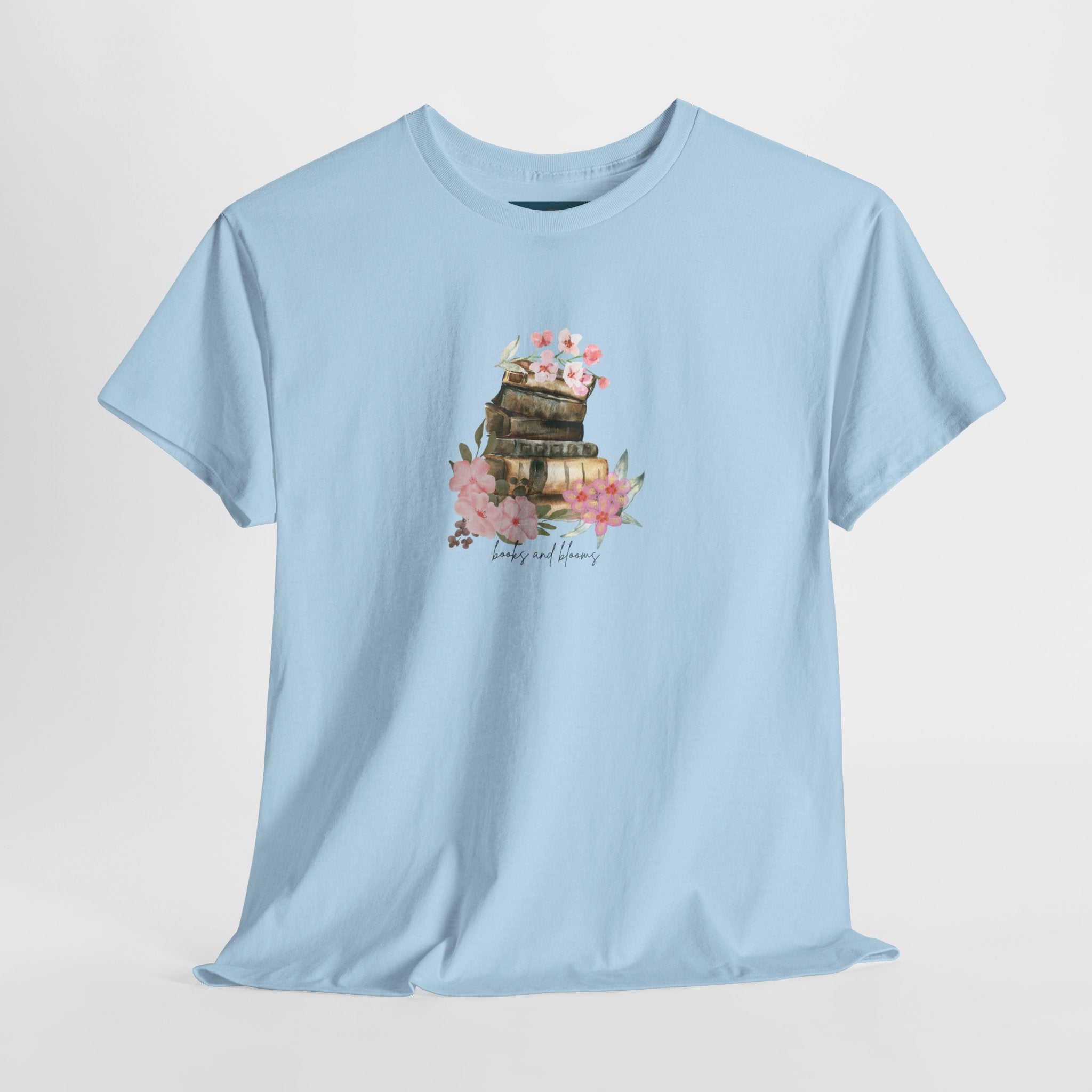 'Books and Blooms' T-shirt | Perfect Gift for Her | Tee for Book Lovers