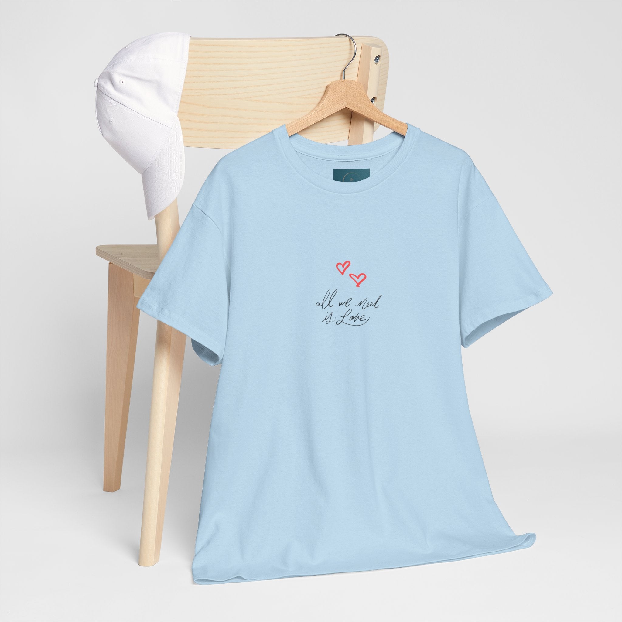 'All We Need Is Love' T-Shirt - Cute Heart Design. Peaceful & Meaningful Casual Tee