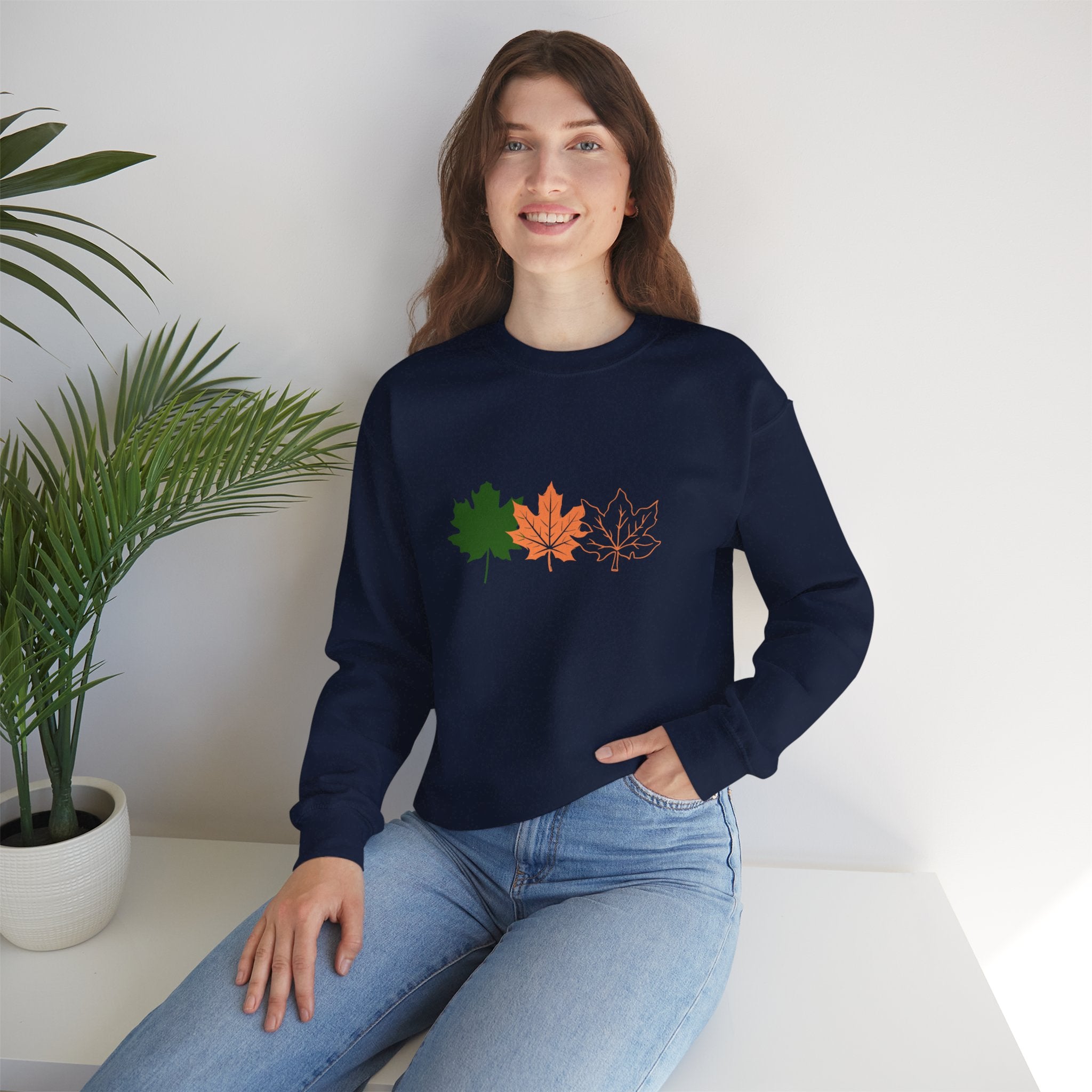Autumn Leaves Crewneck Sweatshirt – Cozy Fall Sweatshirt for Men & Women | Perfect Gift for Nature Lovers