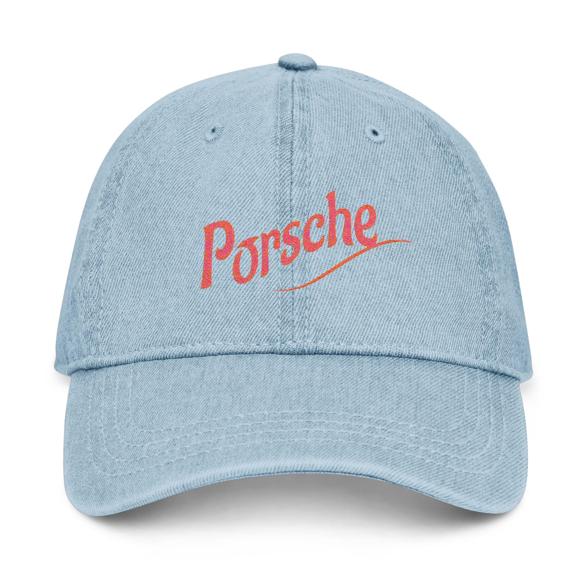 Light blue cap with red 'Porsche' logo on a white background