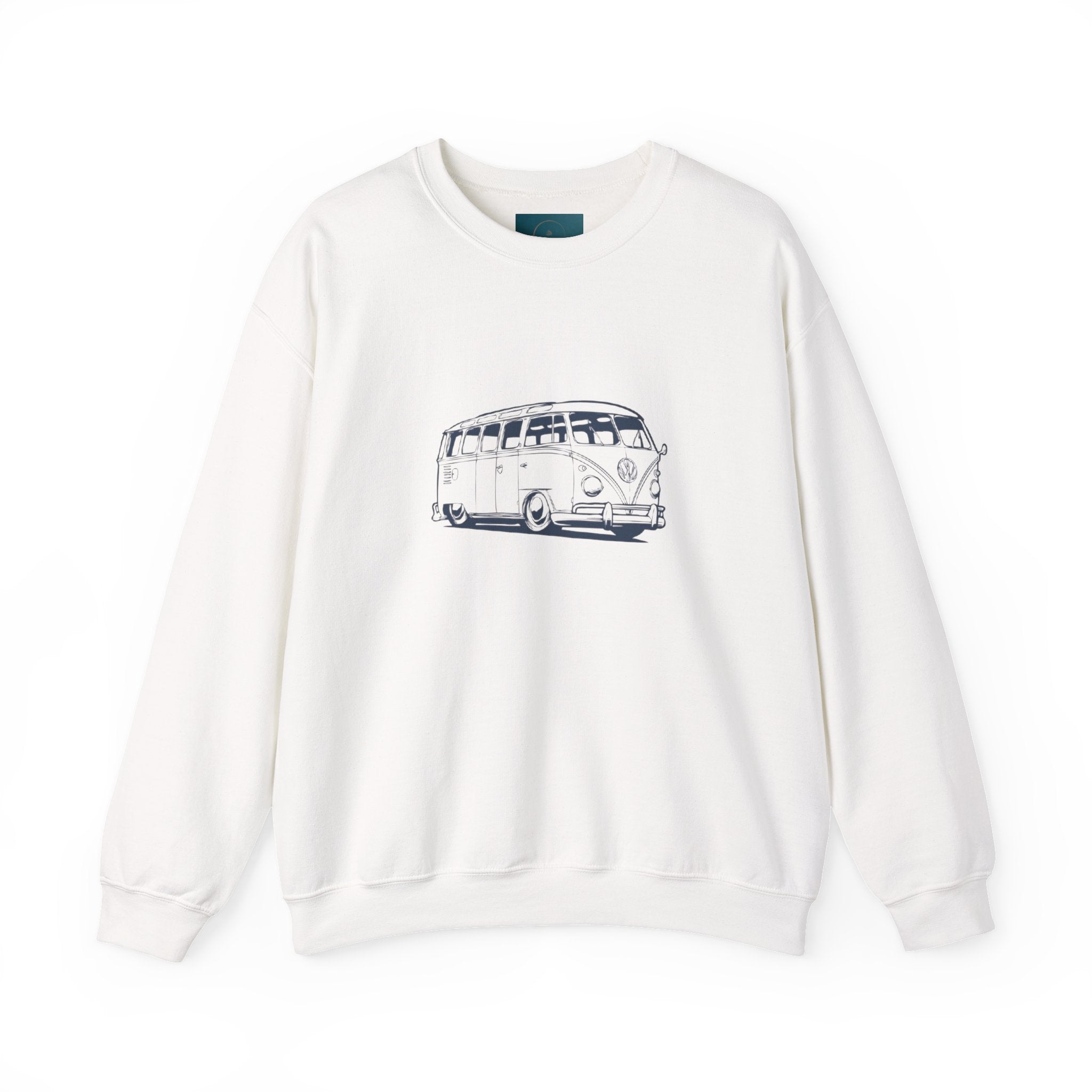 The Road Tripper: Unisex VW Bus Cotton-Blend Crewneck Sweatshirt