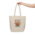 Chic Floral Canvas Tote Bag – Two-in-one style, different floral prints on each side