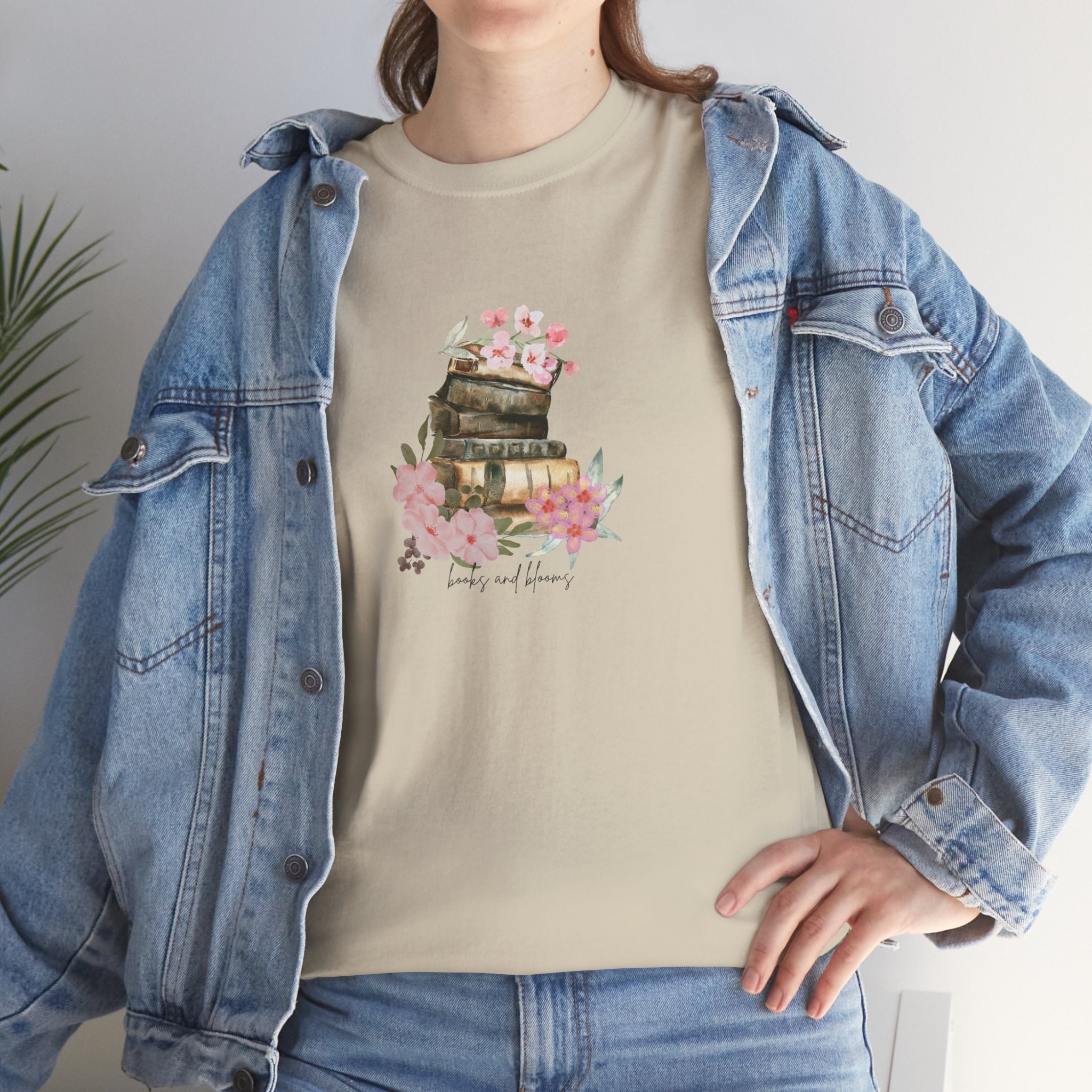 'Books and Blooms' T-shirt | Perfect Gift for Her | Tee for Book Lovers