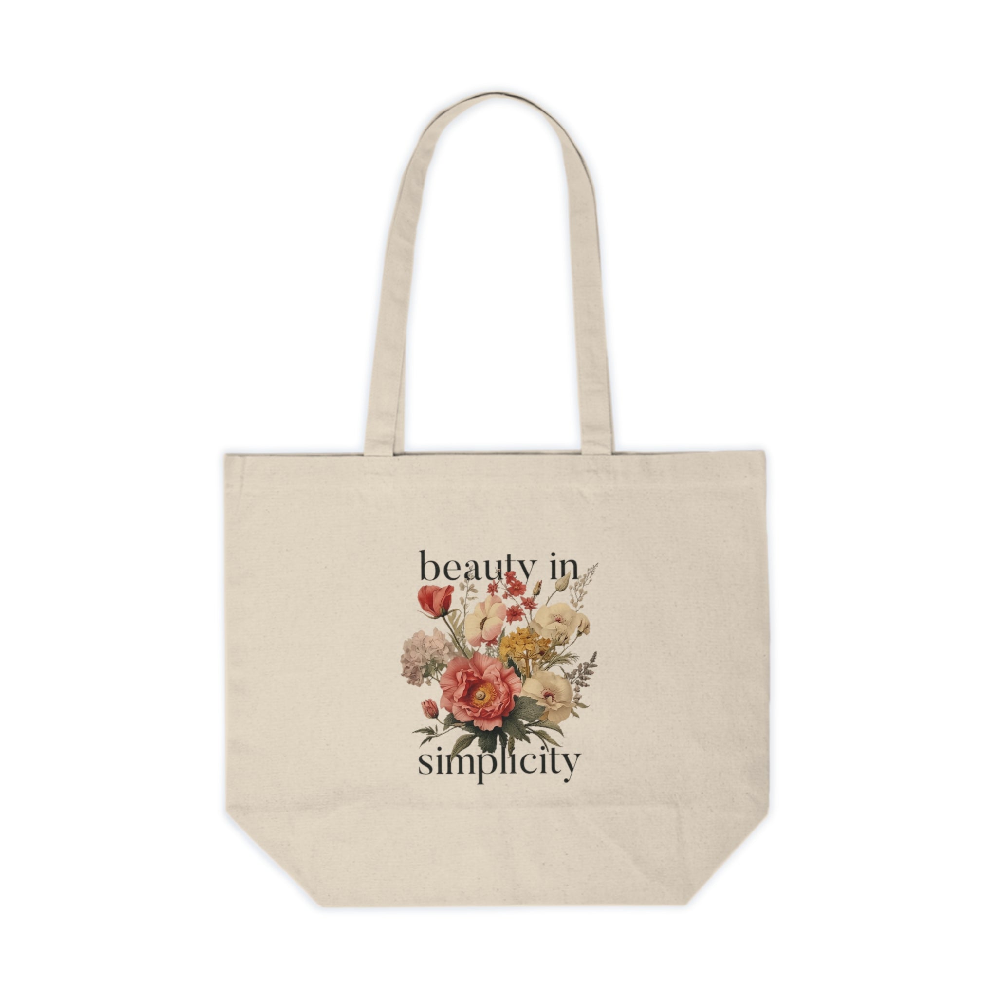 Chic Floral Canvas Tote Bag – Two-in-one style, different floral prints on each side
