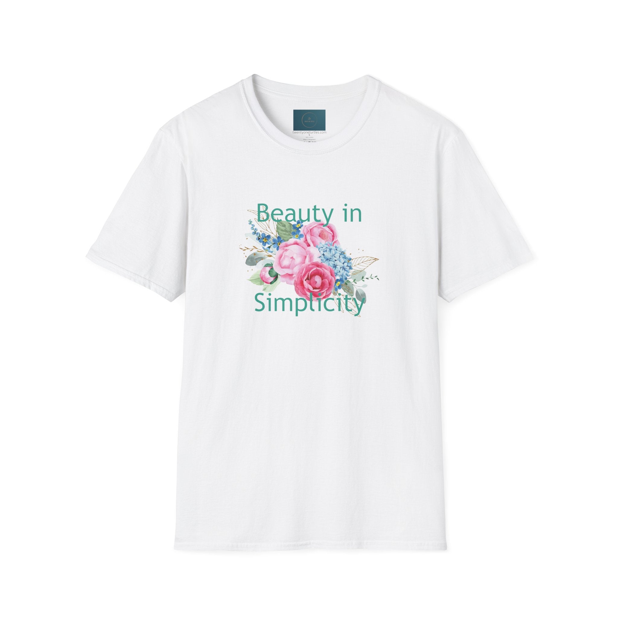 "Unisex Floral T-Shirt – 'Beauty in Simplicity' Eco-Friendly Summer Tee"
