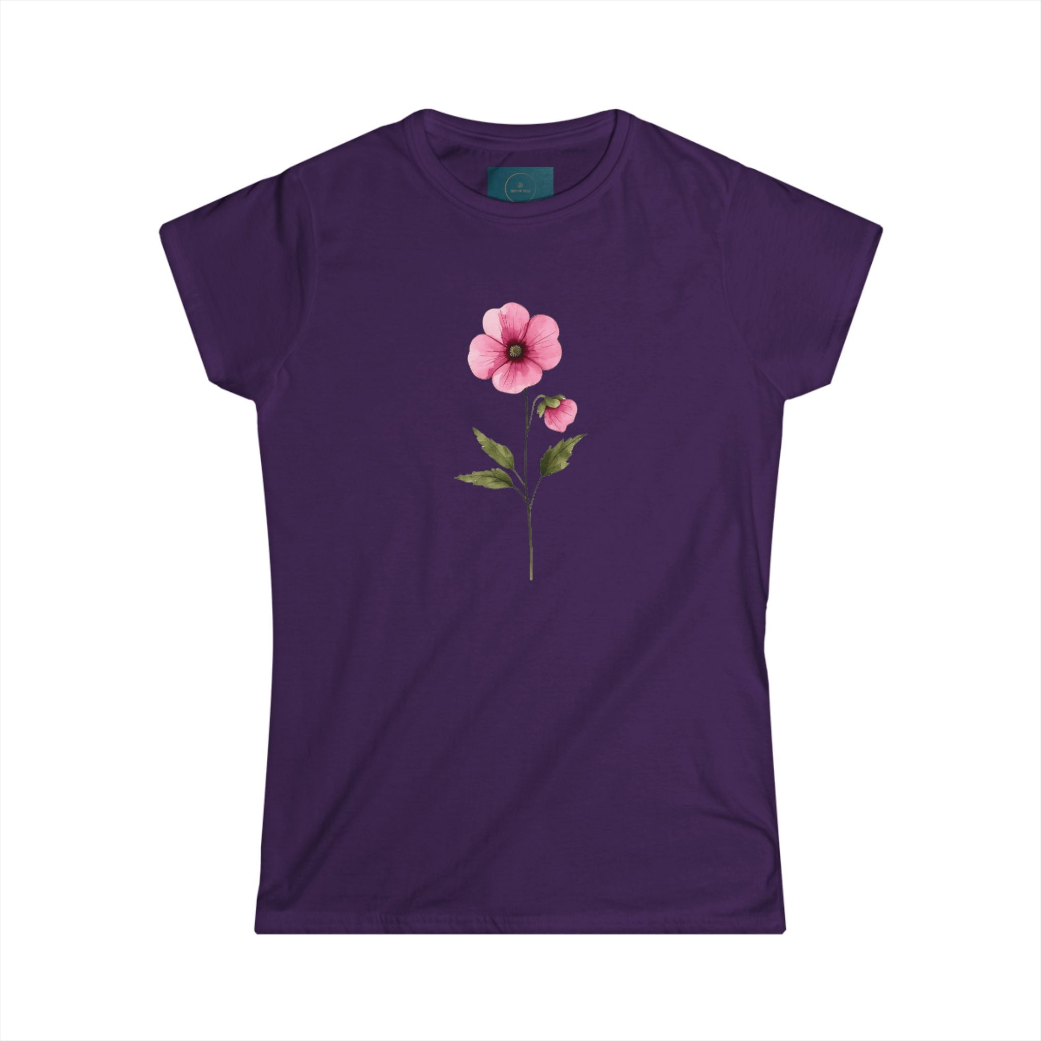 Floral Women's Casual Tee – Softstyle Semi-Fitted Summer Shirt