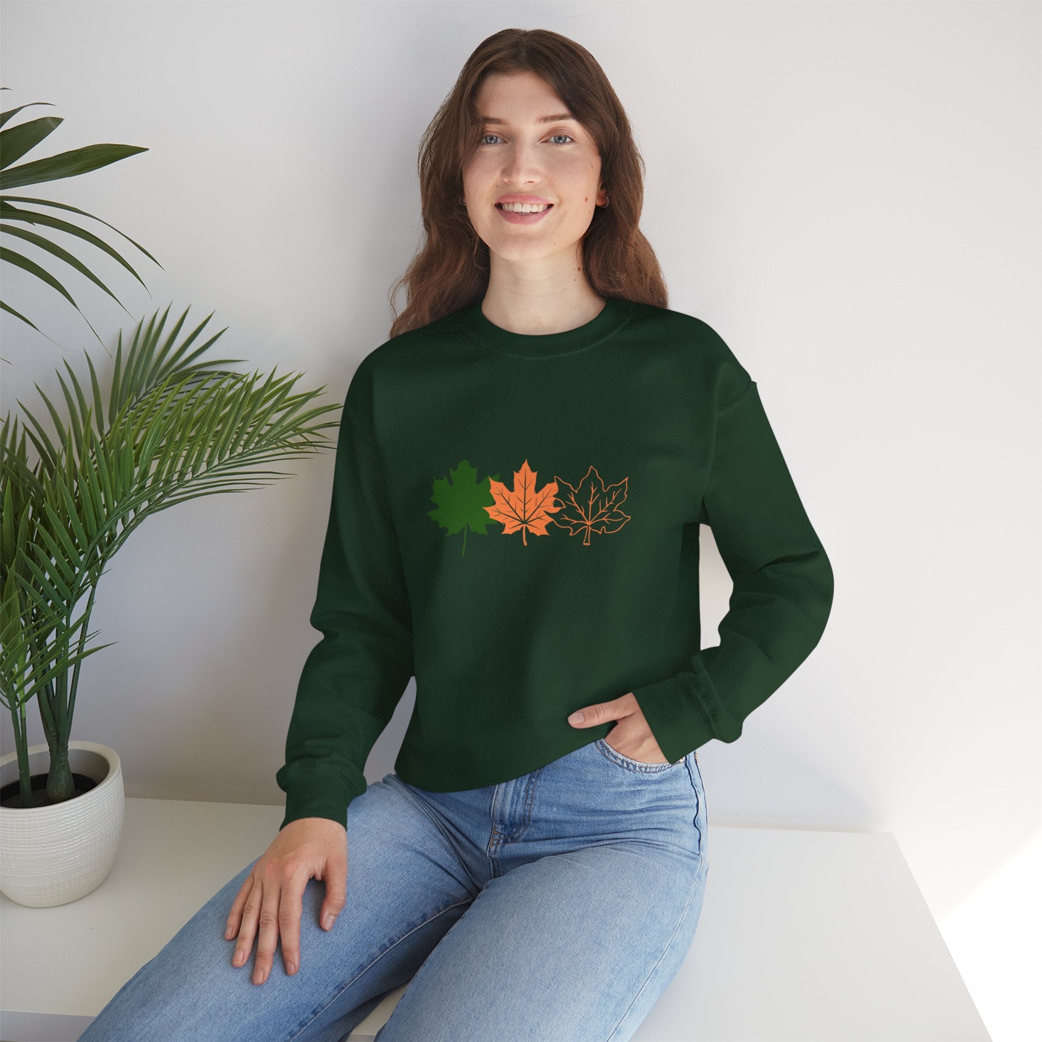 Autumn Leaves Crewneck Sweatshirt – Cozy Fall Sweatshirt for Men & Women | Perfect Gift for Nature Lovers