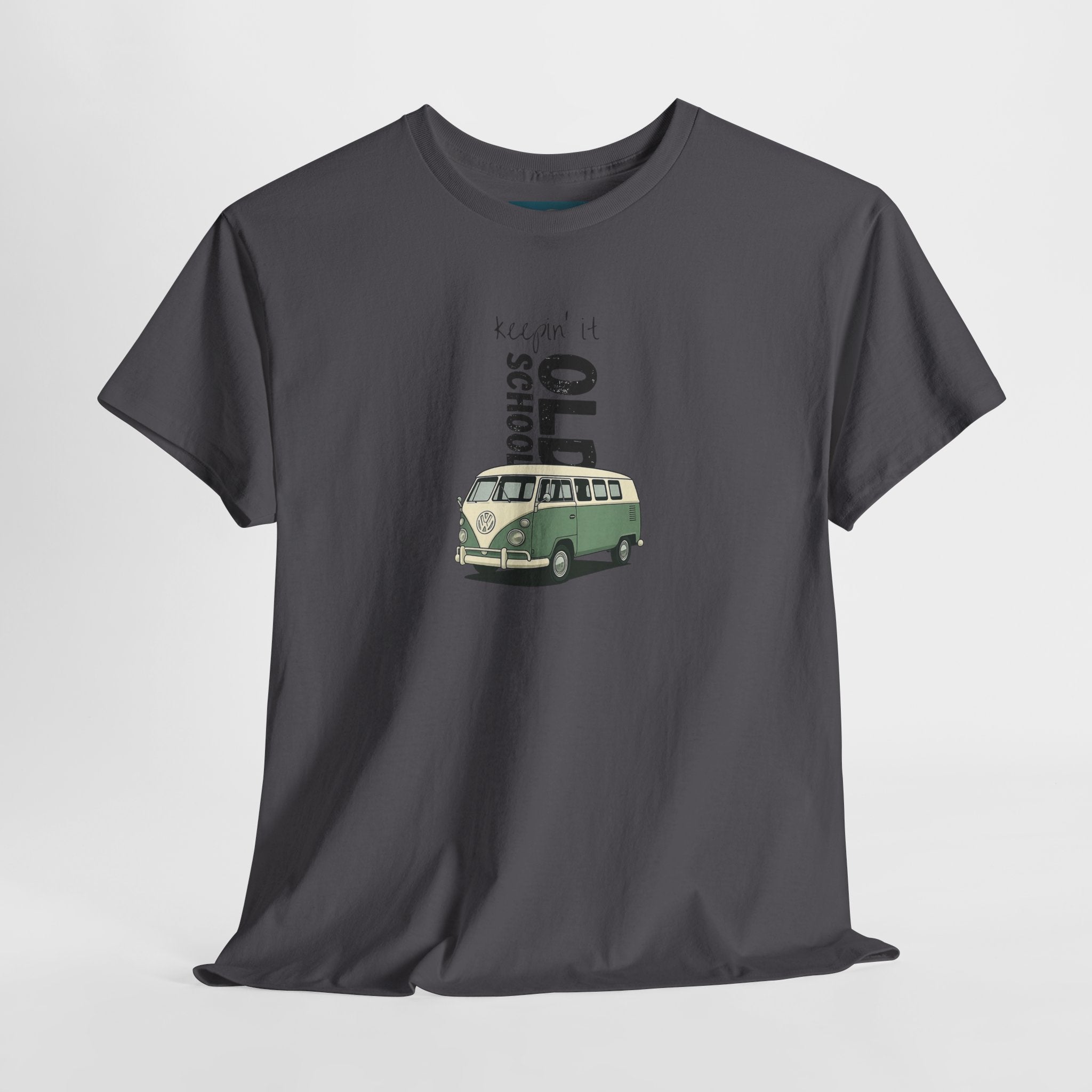 Retro VW Bus Tee | 'Keepin' It Old School' Road Trip Shirt, Vintage Camper Graphic Shirt