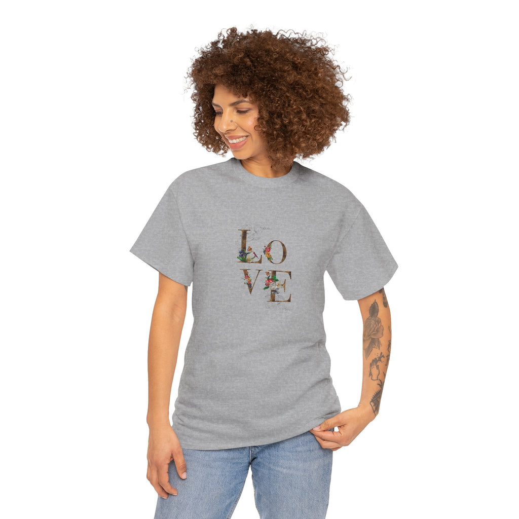 LOVE Floral Graphic Tee – Aesthetic Unisex T-Shirt, Soft Cotton Casual tee
