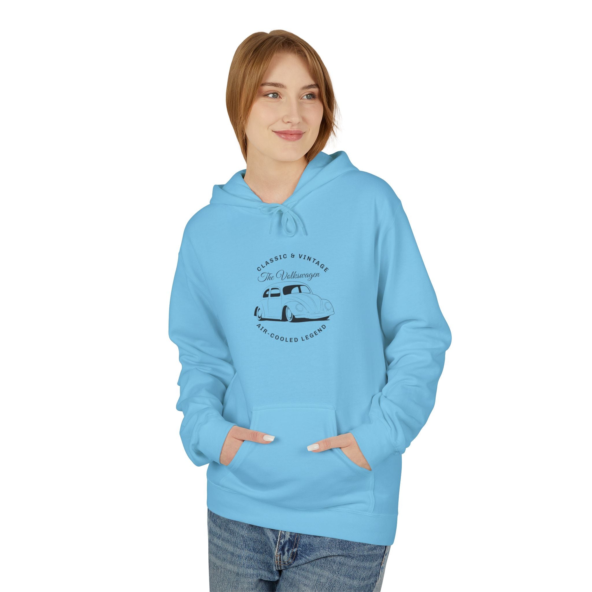 VW Beetle Hoodie – Cozy Unisex Fleece for Car Lovers & Road Trip Enthusiasts