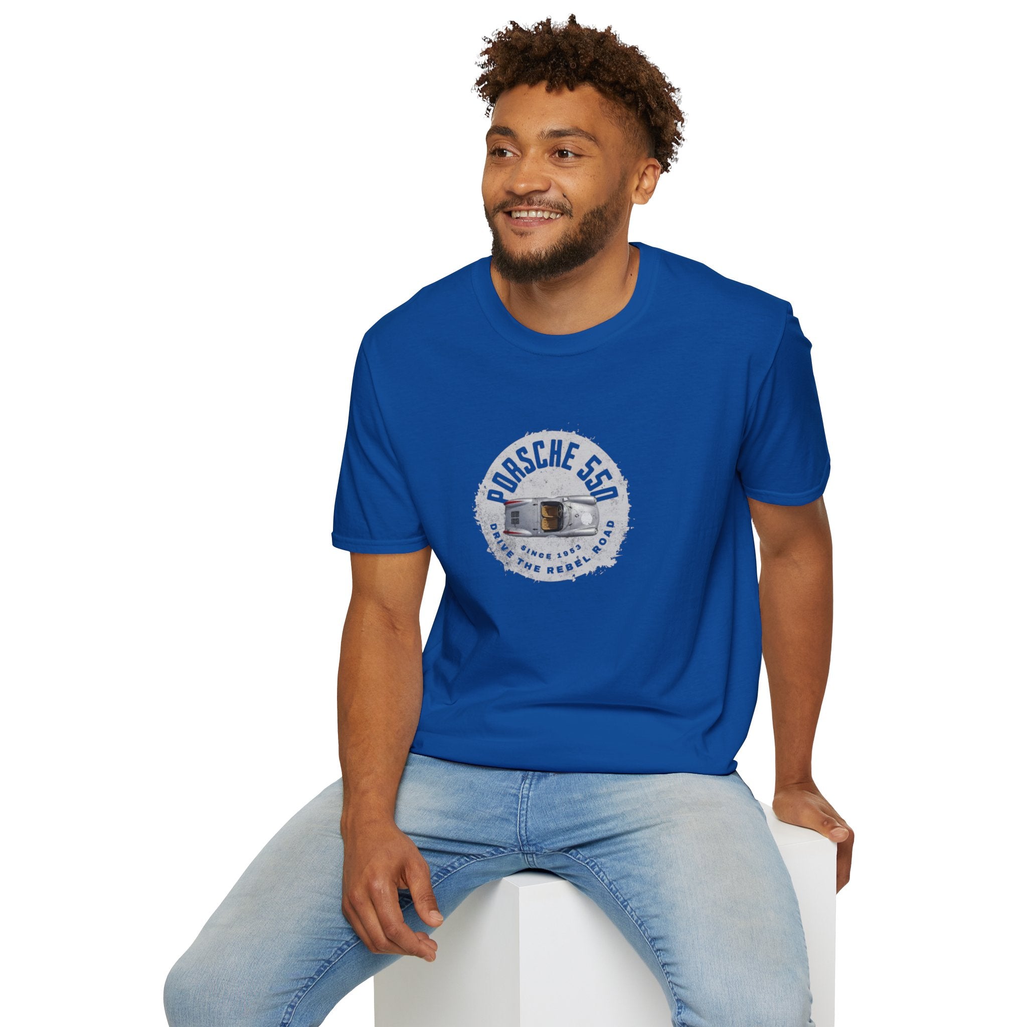 Porsche 550 Unisex Softstyle T-Shirt – Vintage Car Tee for Classic Car Lovers & Road Trip Enthusiasts
