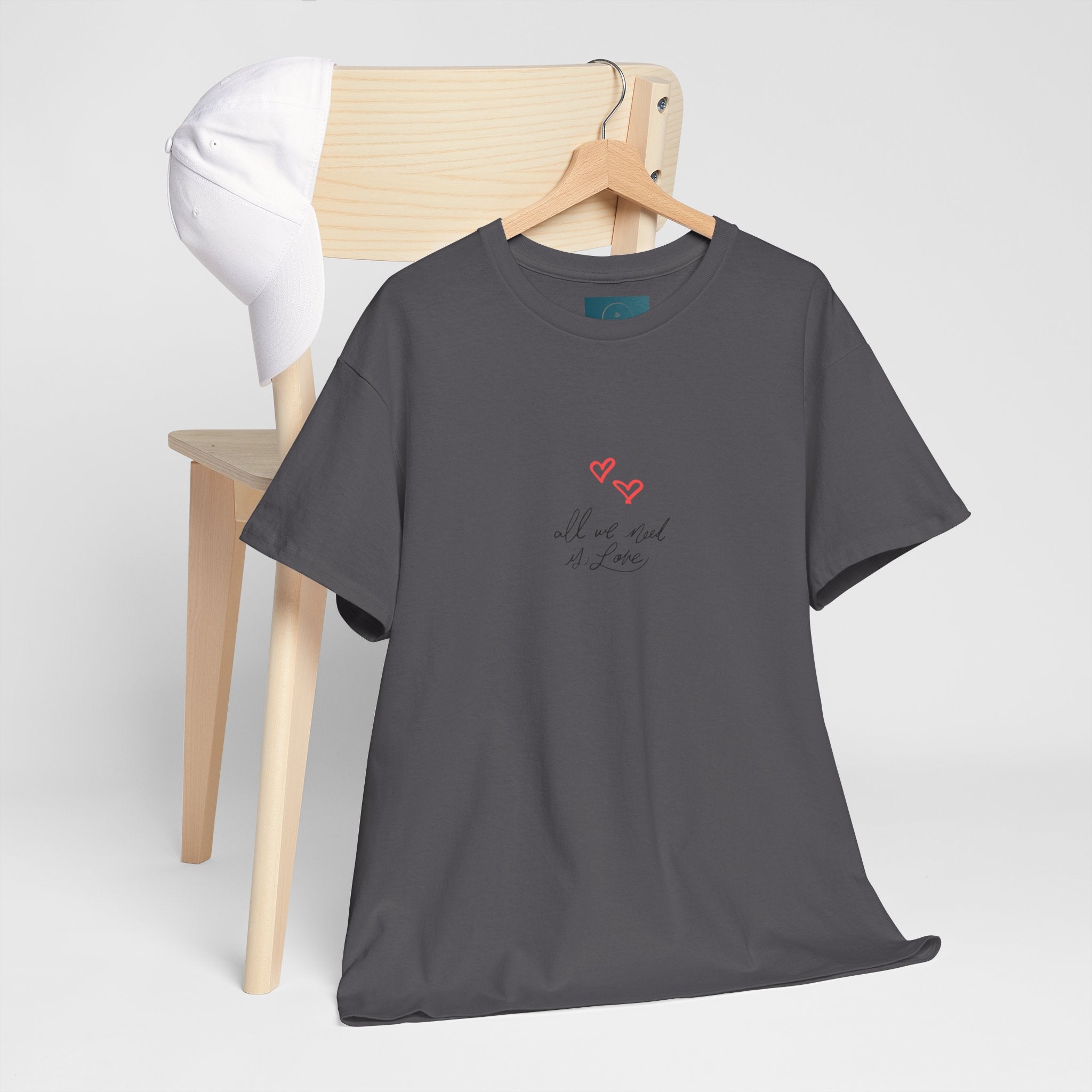 'All We Need Is Love' T-Shirt - Cute Heart Design. Peaceful & Meaningful Casual Tee