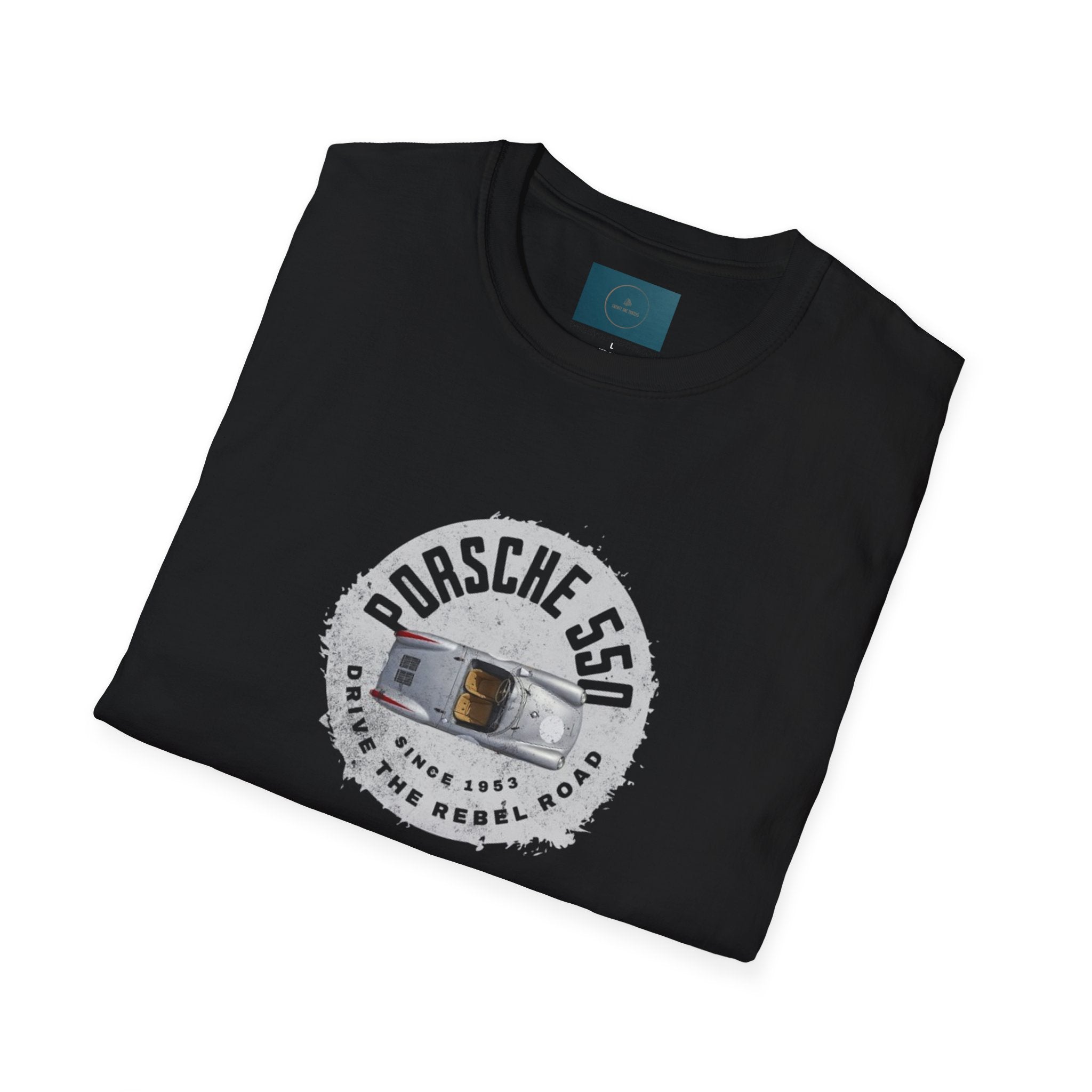 Porsche 550 Unisex Softstyle T-Shirt – Vintage Car Tee for Classic Car Lovers & Road Trip Enthusiasts