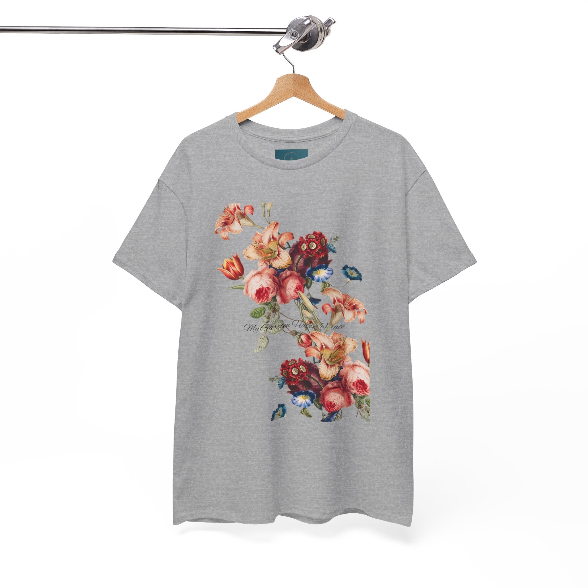 Floral 'Garden Happy Place' Unisex T-Shirt – Cute Vintage Graphic Tee