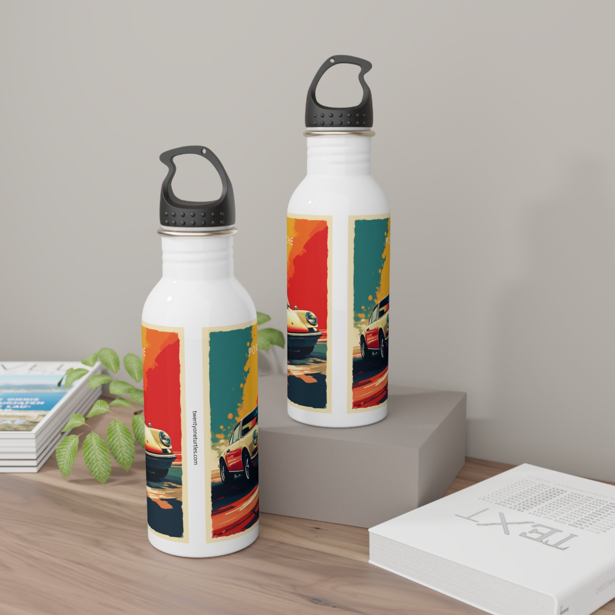 Retro Porsche 911 Graphic Bottle – 20 oz Double‑Wall Stainless Steel