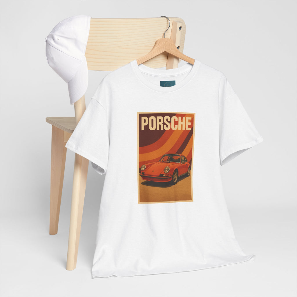 Unisex Cotton T Shirt / 1970s style Porsche 911 print