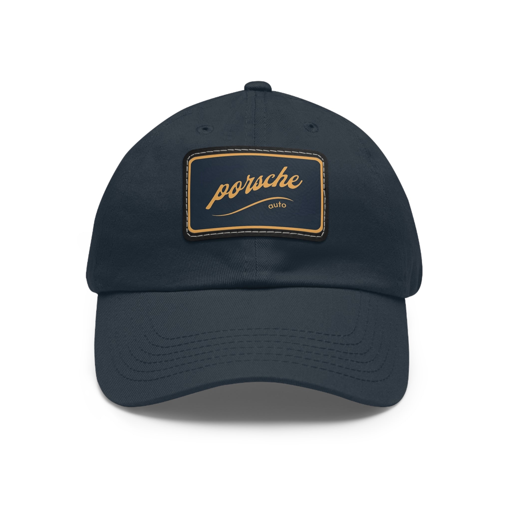 Porsche Logo Chino Twill Cap – Leather Patch Casual Hat for Car Lovers