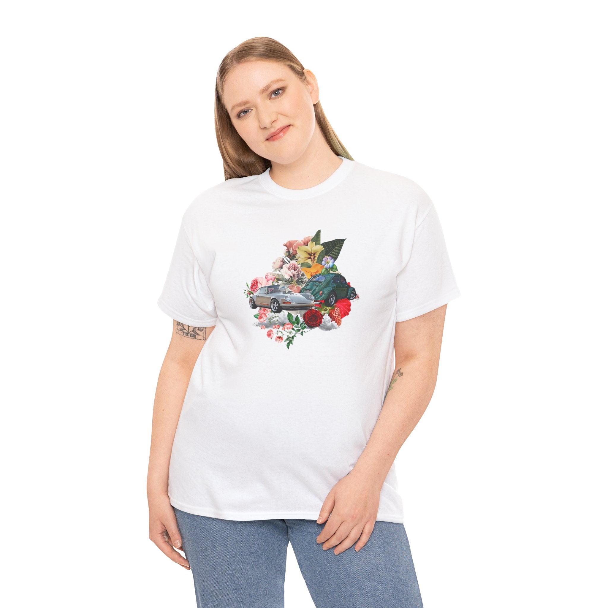 Floral Classic Car T-Shirt | Unisex Retro Graphic Tee