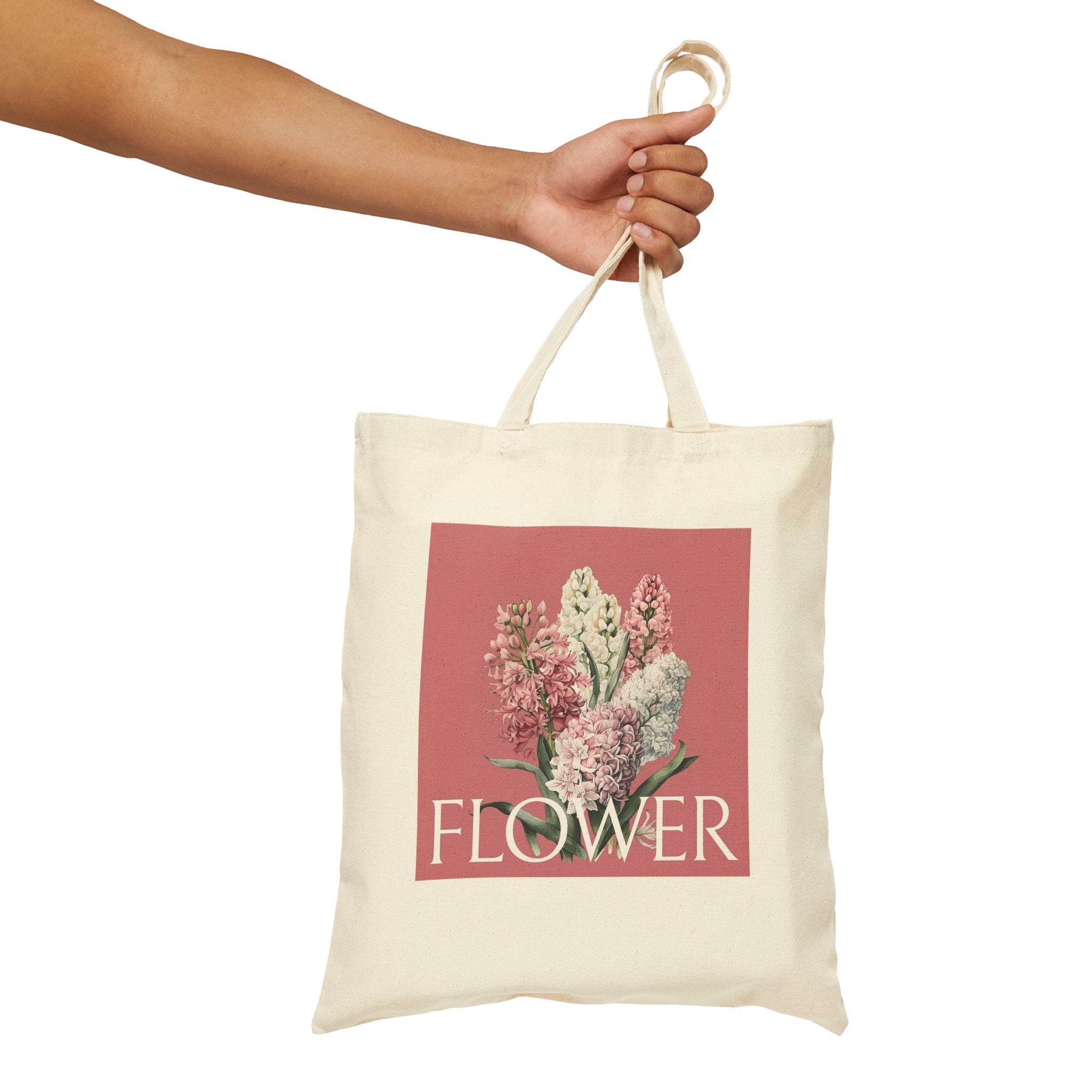 Floral Canvas Tote Bag – Eco-Friendly & Reusable for Shopping