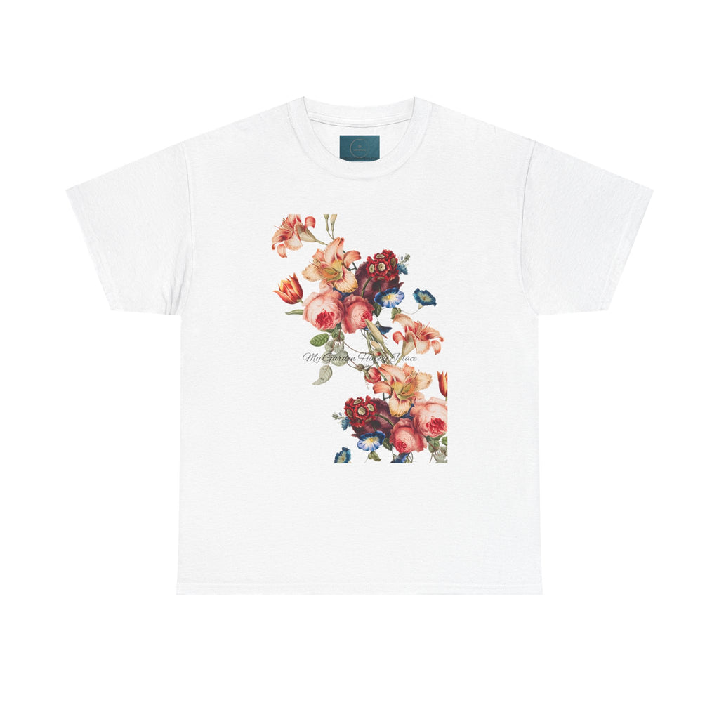 Floral 'Garden Happy Place' Unisex T-Shirt – Cute Vintage Graphic Tee