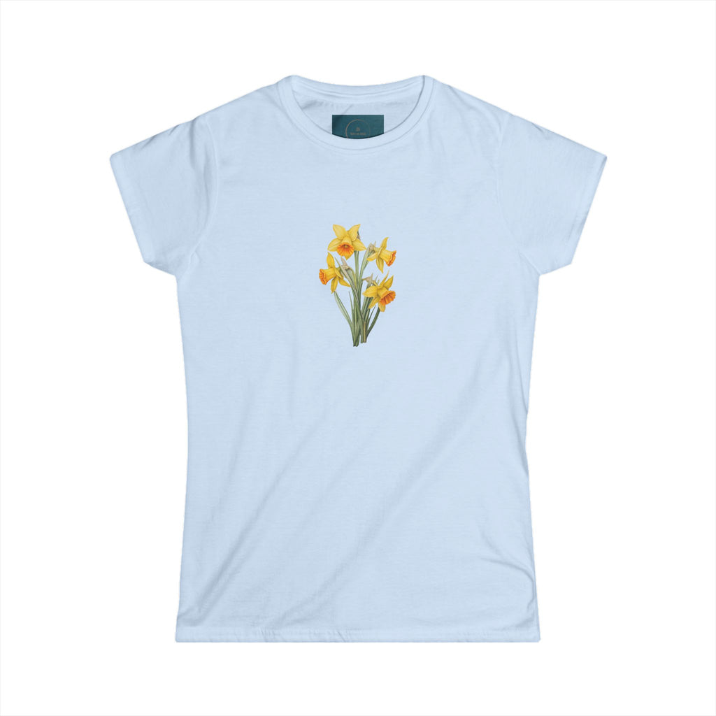 Daffodil Flower T-Shirt for Women – Cute Spring Tee, Nature Inspired Gift for Her