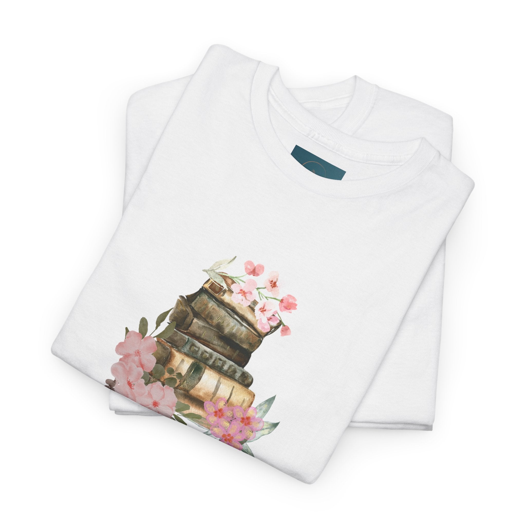 'Books and Blooms' T-shirt | Perfect Gift for Her | Tee for Book Lovers