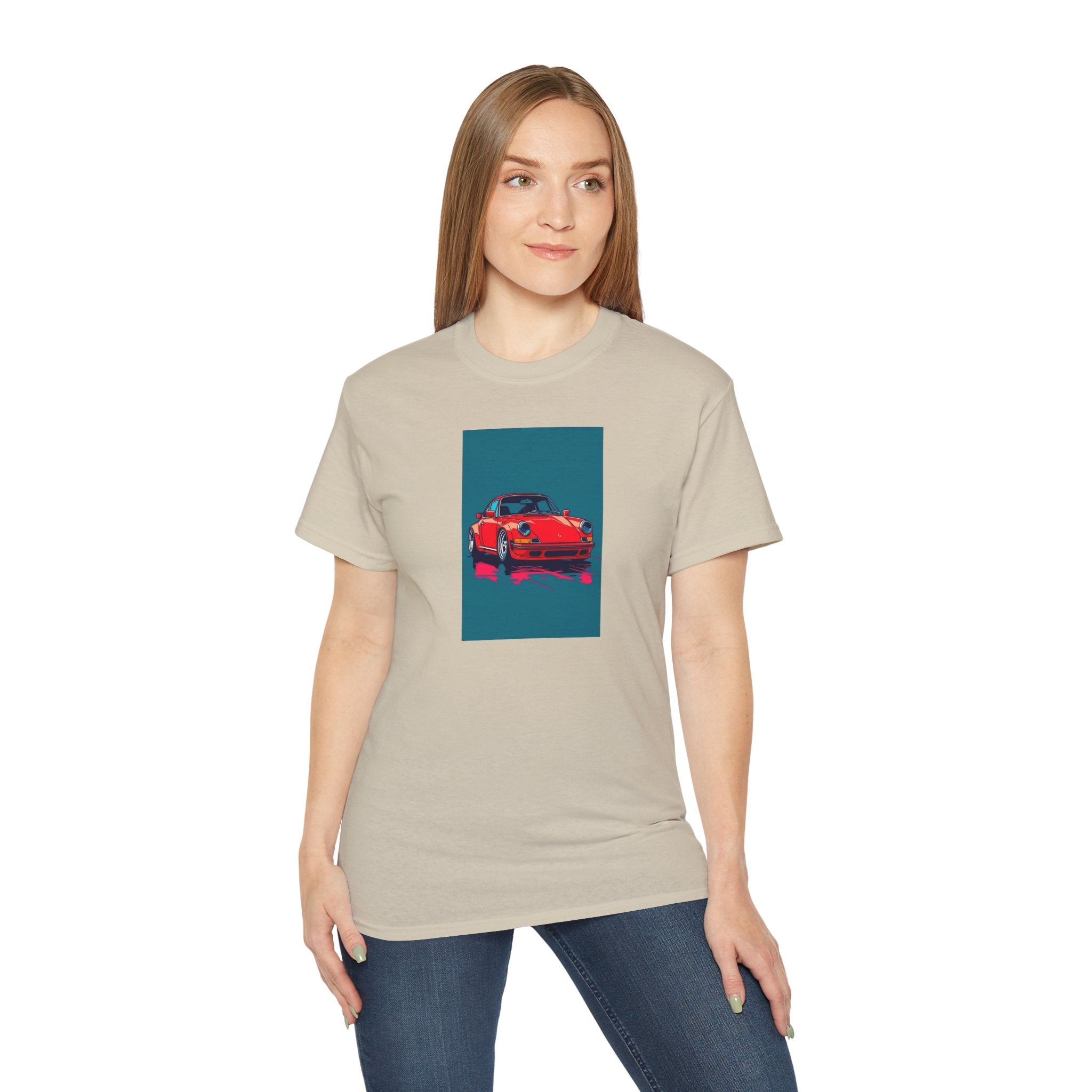 Stylish Retro Porsche Graphic Tee – Unisex Cotton Vintage T-Shirt, Gift for Car people